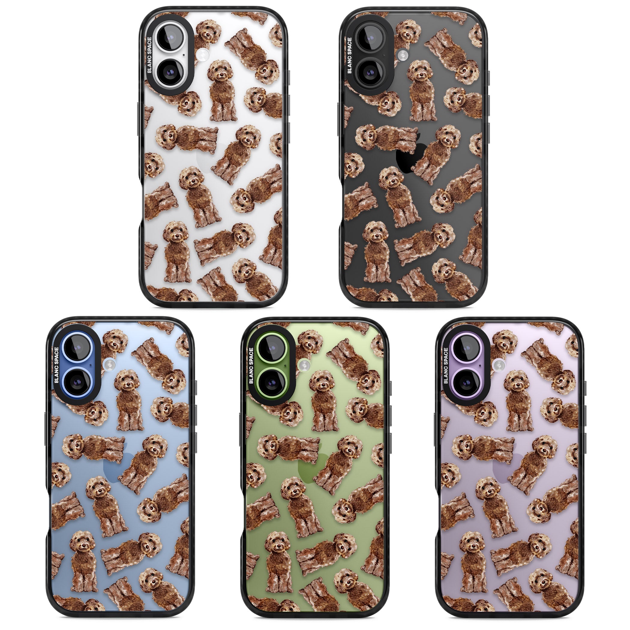 Brown Dog Pattern iPhone 17 Impact Black Phone Case APT Impact Protection