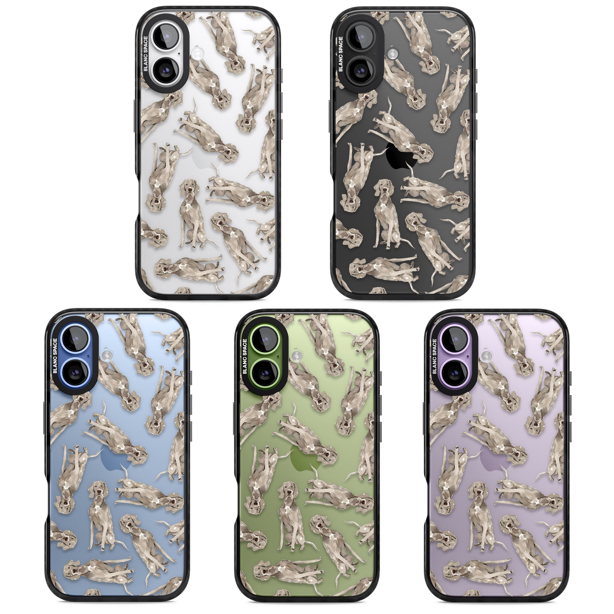 Weimaraner Watercolor Dog iPhone 17 Impact Black Phone Case APT Impact Protection