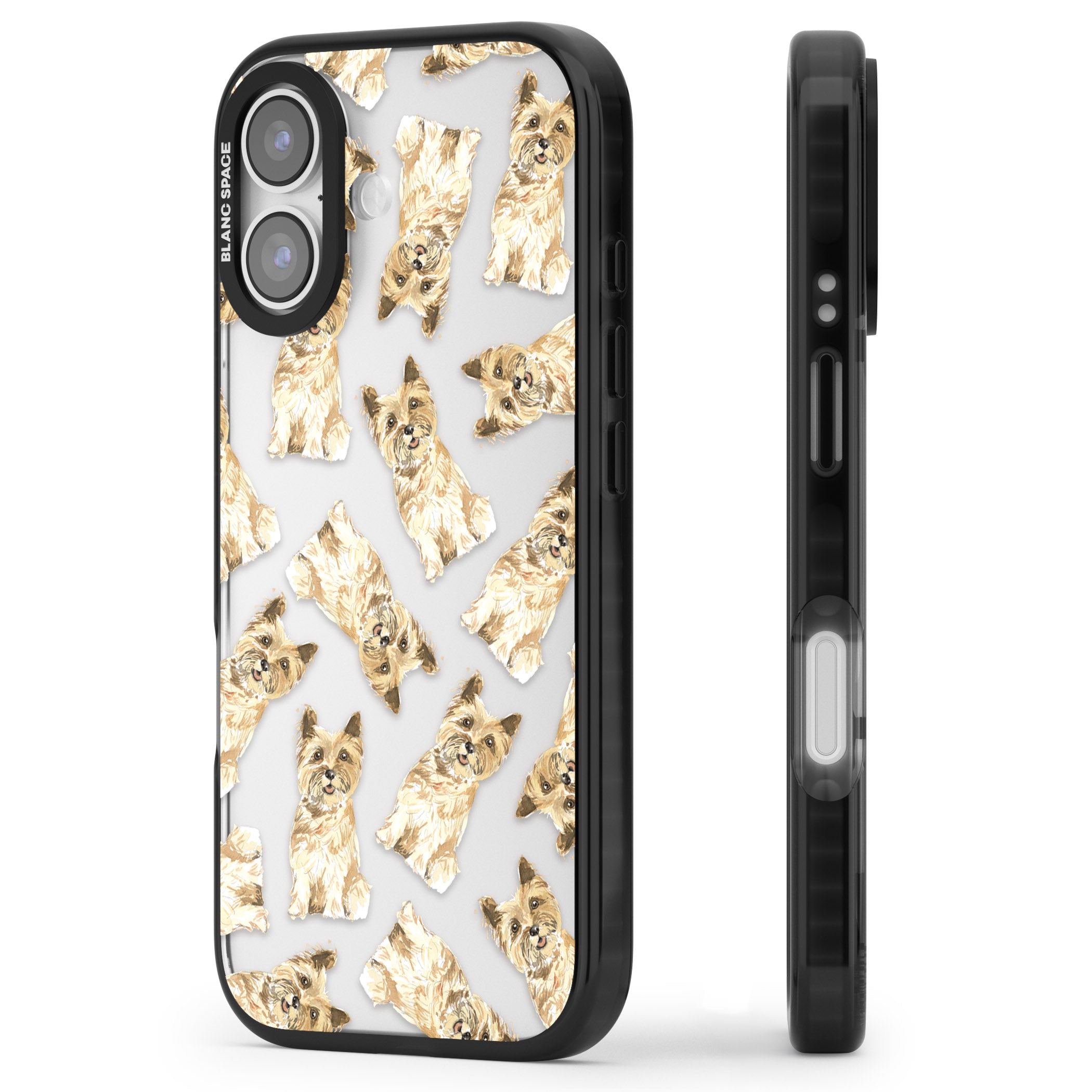 Cairn Terrier Watercolor iPhone 17 Impact Black Phone Case Side Profile