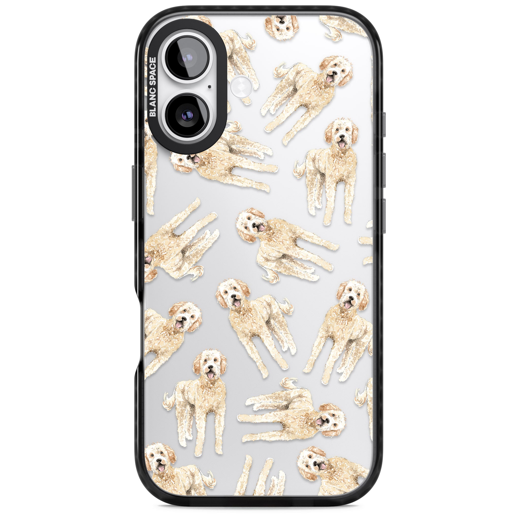 Goldendoodle Watercolour Dog Pattern iPhone 17 Impact Black Phone Case