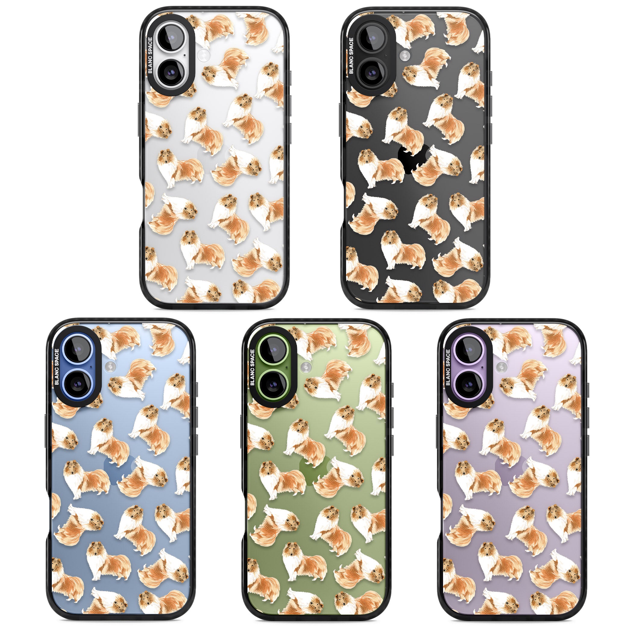 Collie Watercolor iPhone 17 Impact Black Phone Case APT Impact Protection