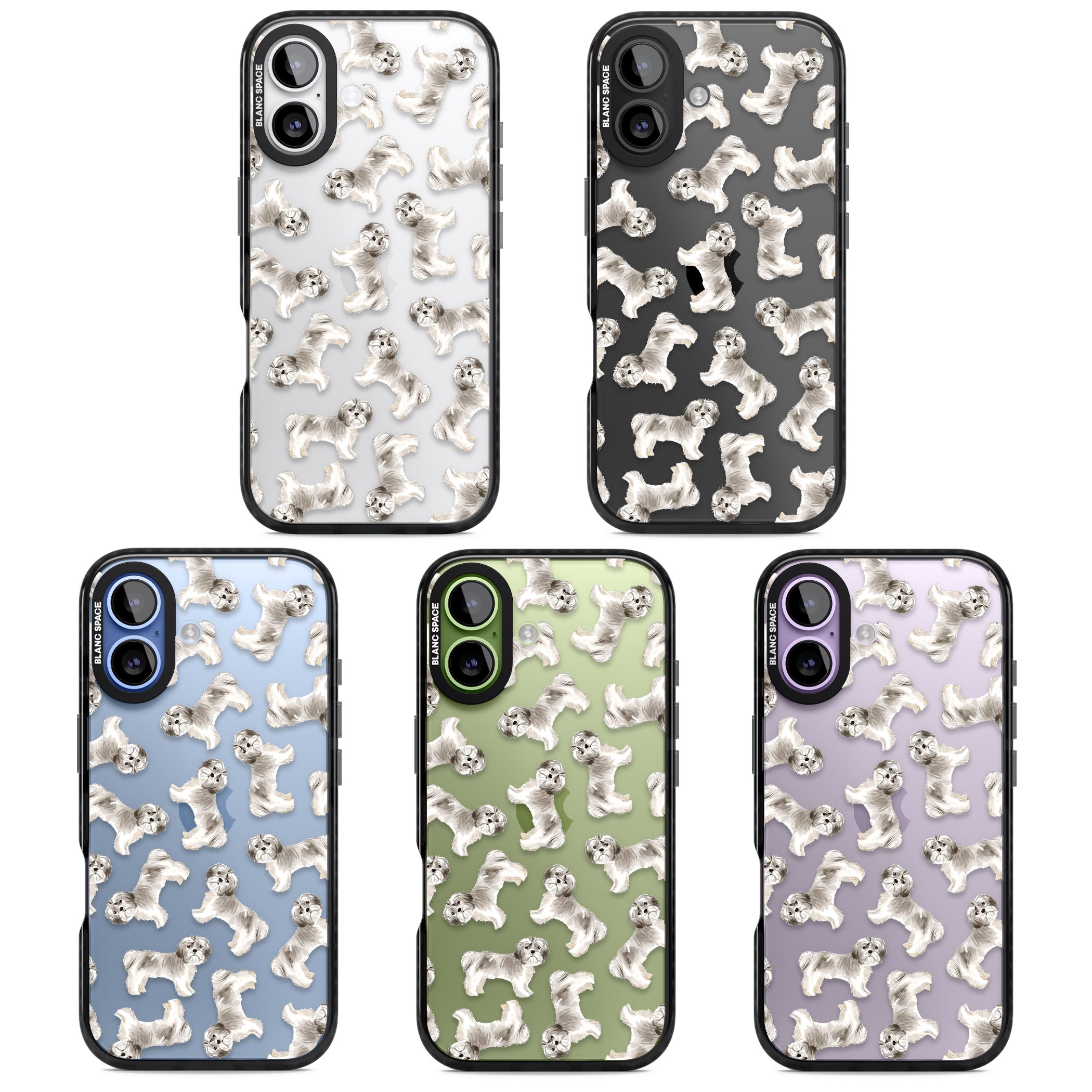 Shih Tzu Dog Pattern iPhone 17 Impact Black Phone Case APT Impact Protection