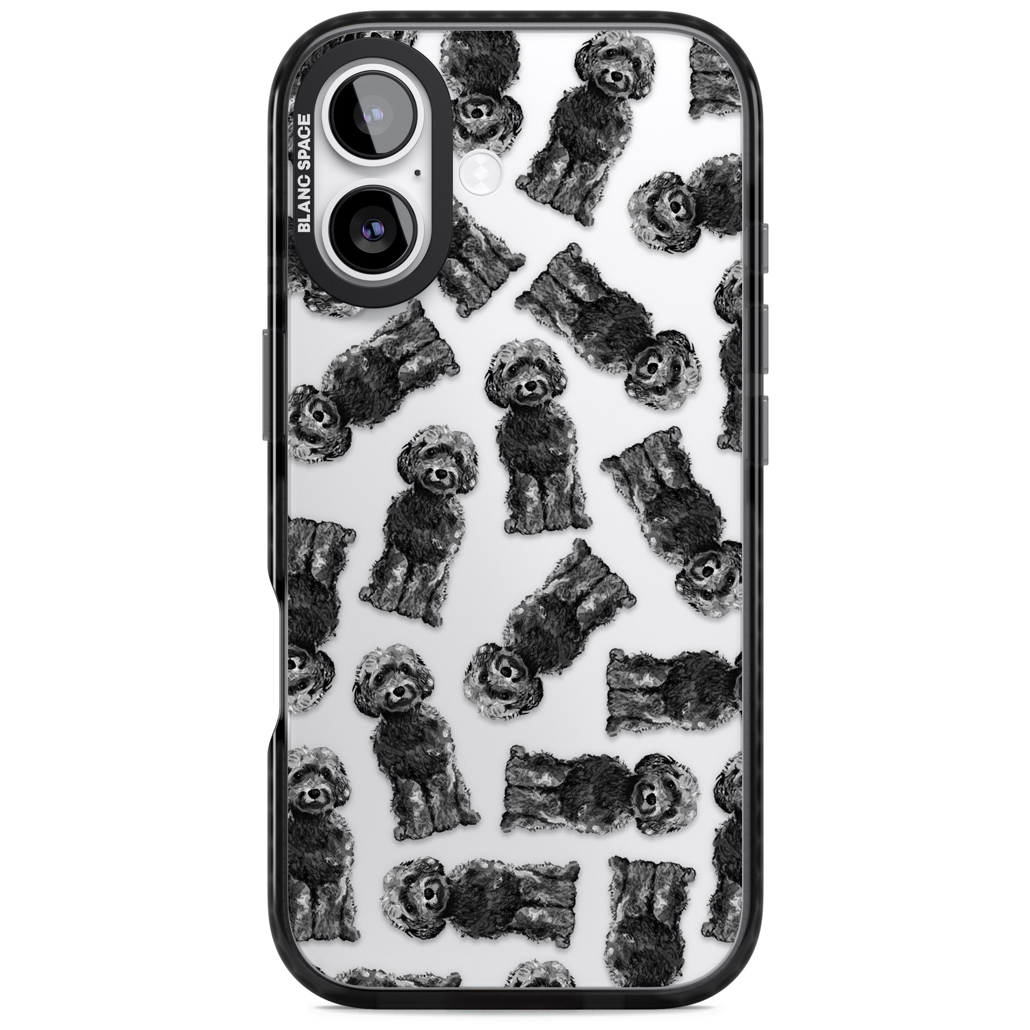Black Cockapoo Watercolor iPhone 17 Impact Black Phone Case