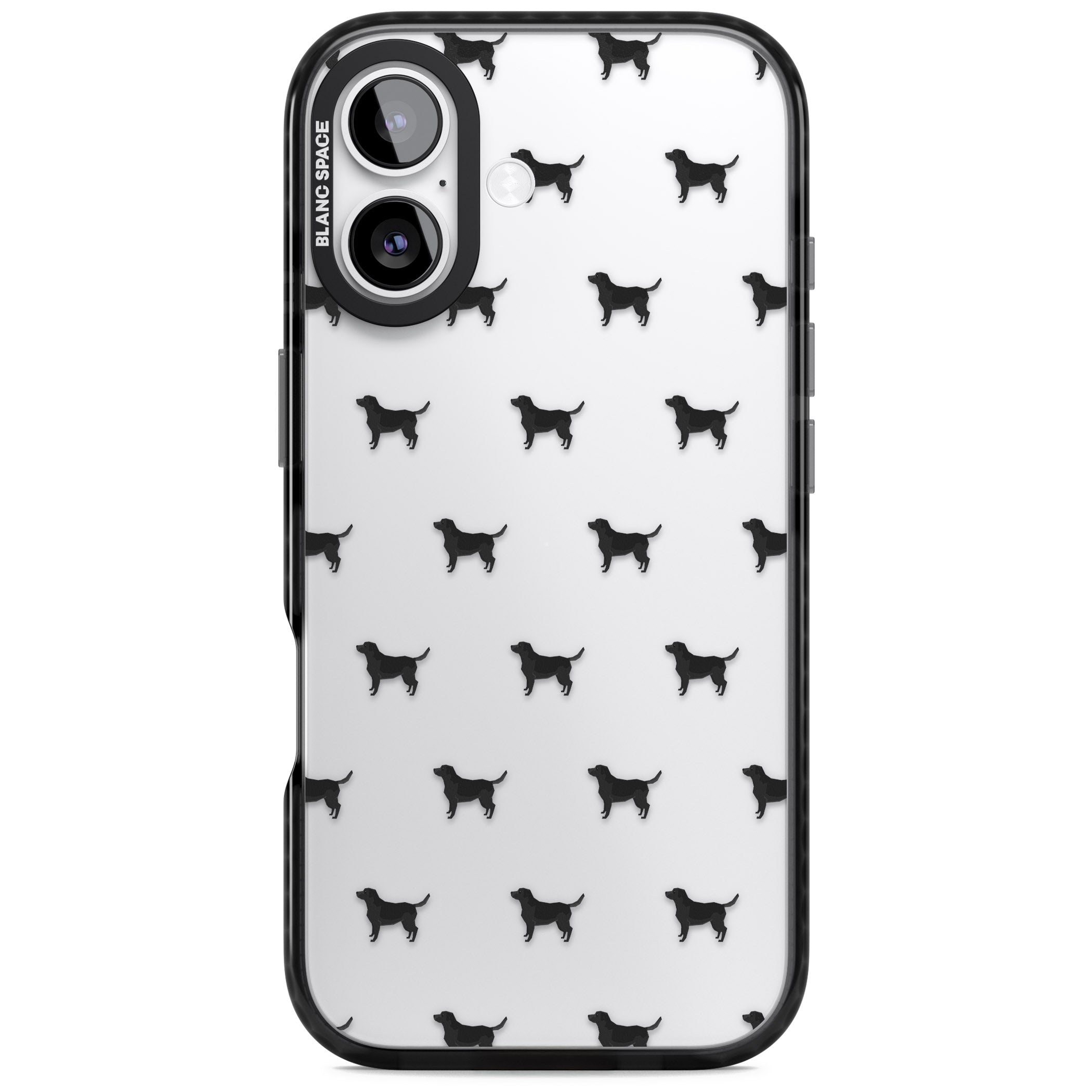 Black Labrador Pattern iPhone 17 Impact Black Phone Case