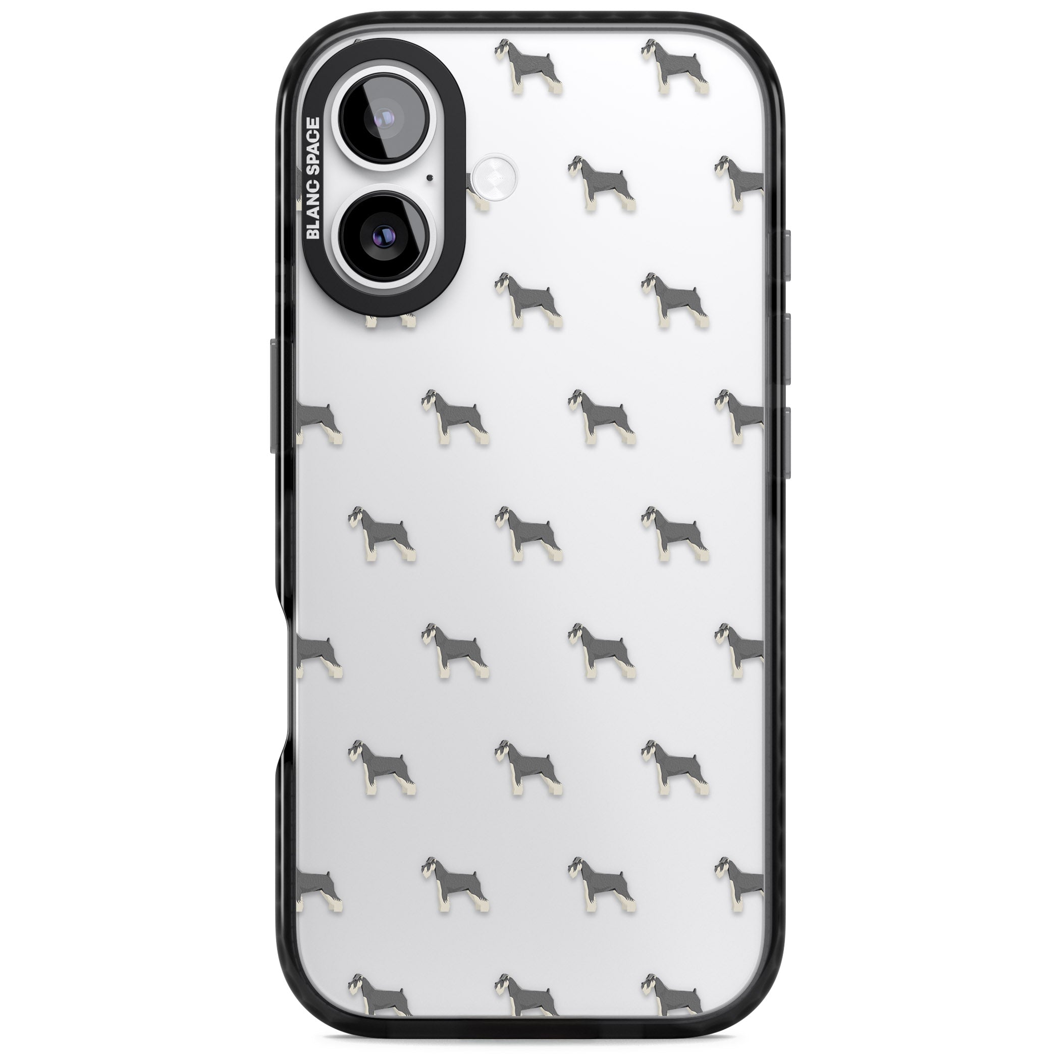 Schnauzer Dog Pattern iPhone 17 Impact Black Phone Case