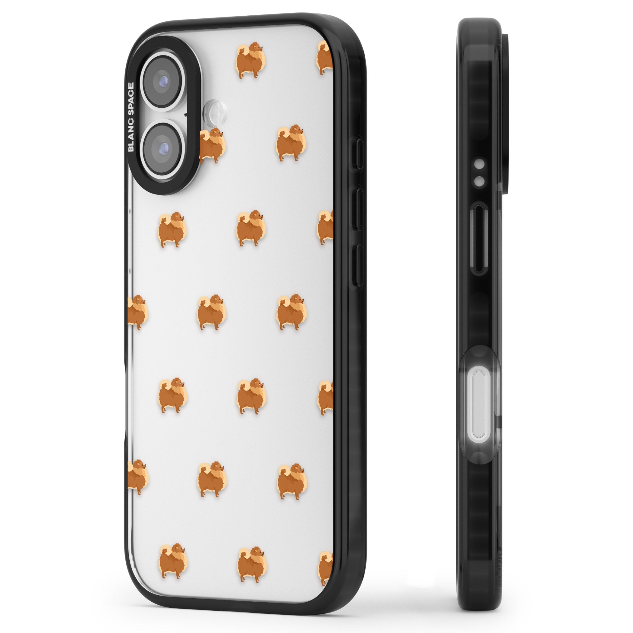Pomeranian Delight iPhone 17 Impact Black Phone Case Side Profile