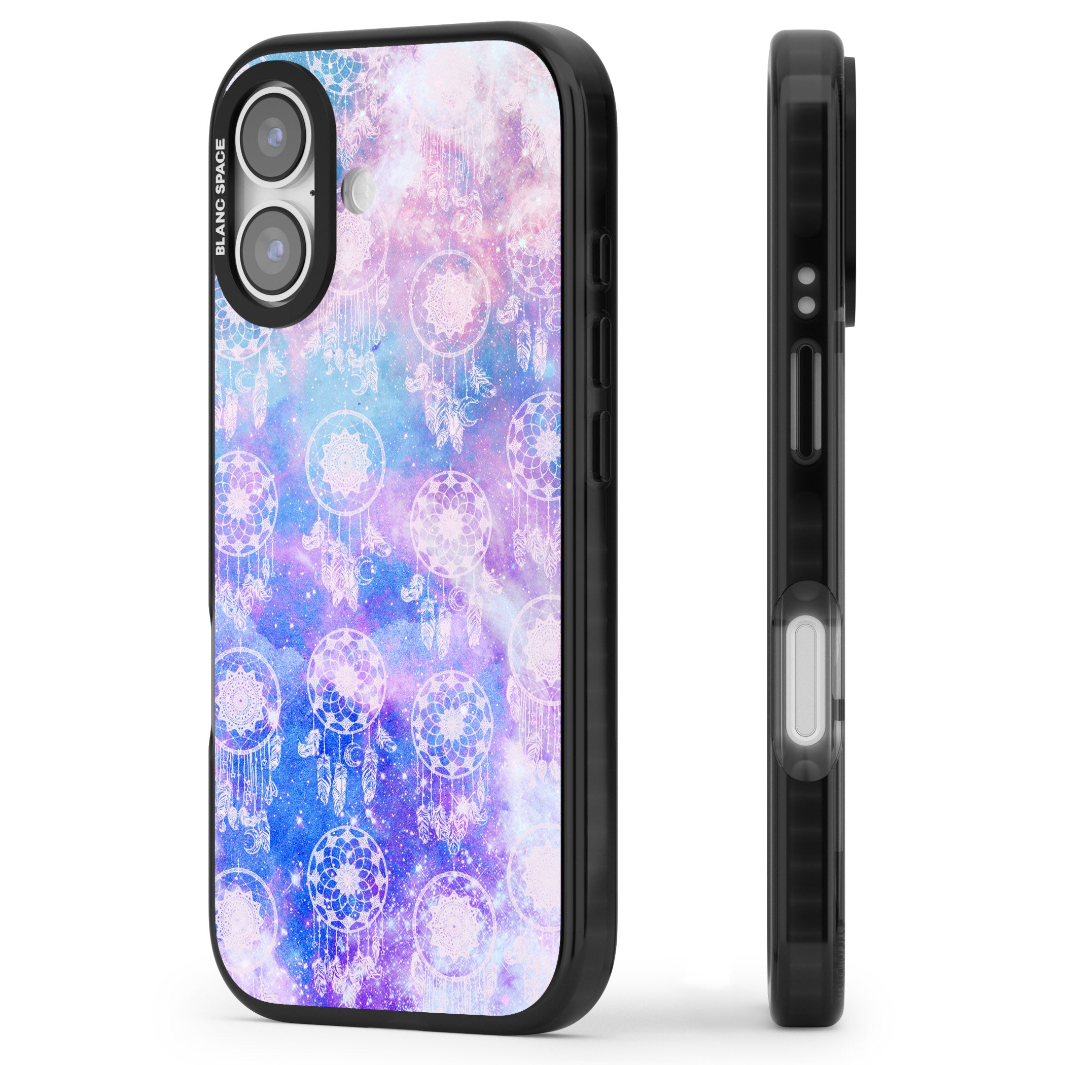 Dreamcatcher Galaxy Tie Dye iPhone 17 Impact Black Phone Case Side Profile