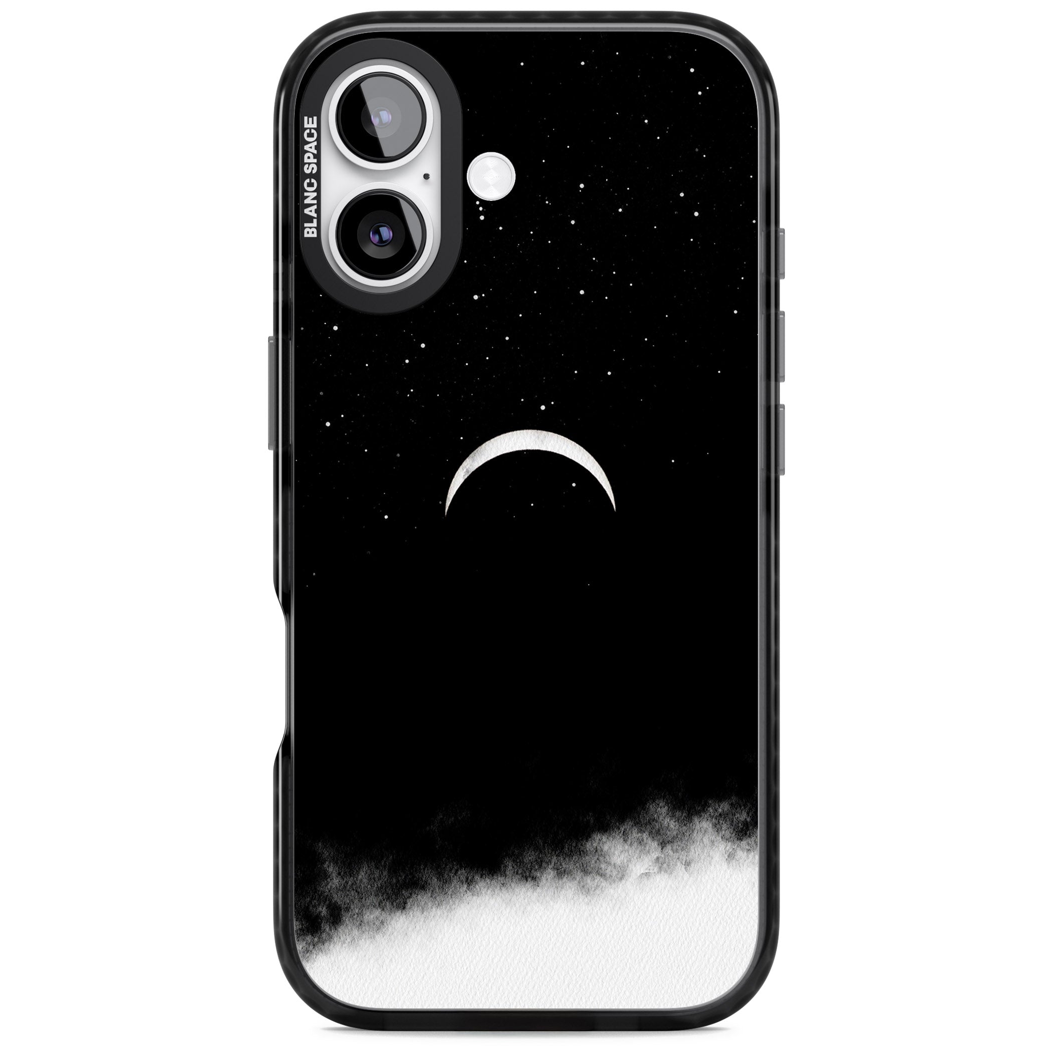 Crescent Moon Night Sky iPhone 17 Impact Black Phone Case