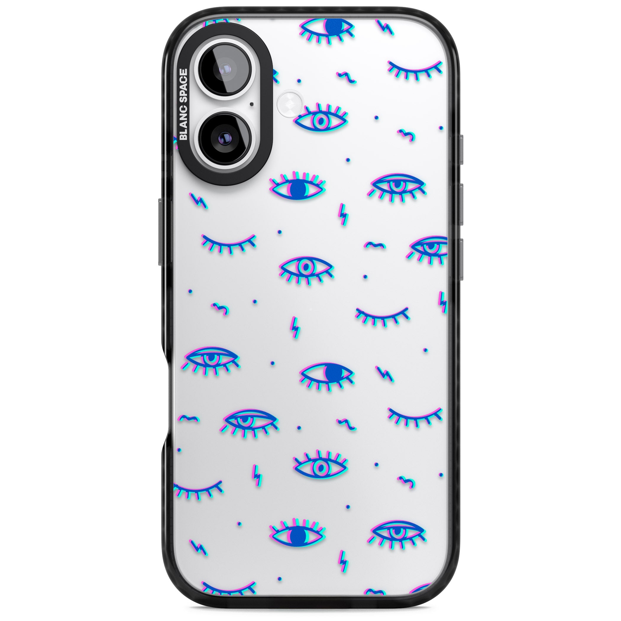 Duotone Psychedelic Eyes iPhone 17 Impact Black Phone Case