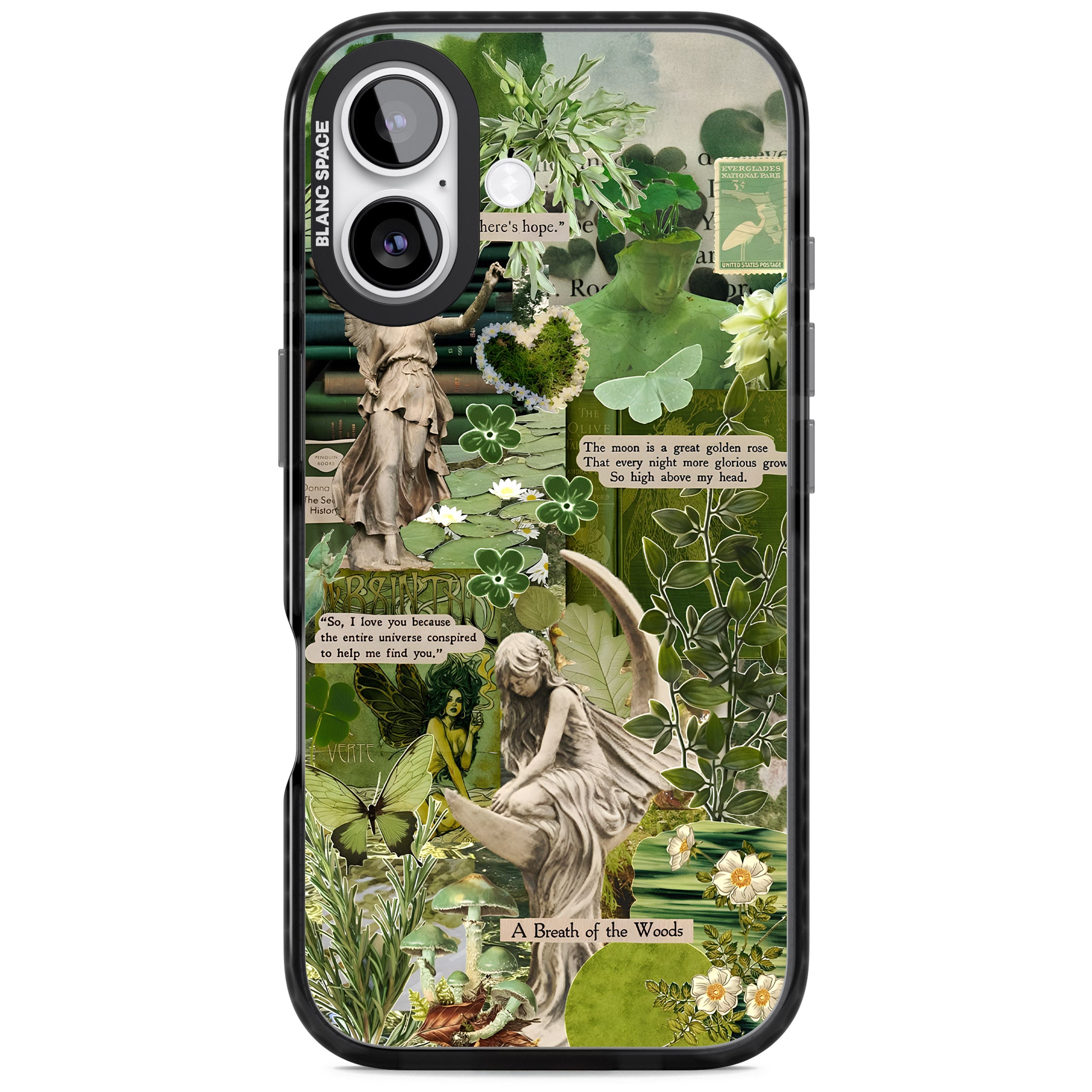 Enchanted Forest Green iPhone 17 Impact Black Phone Case