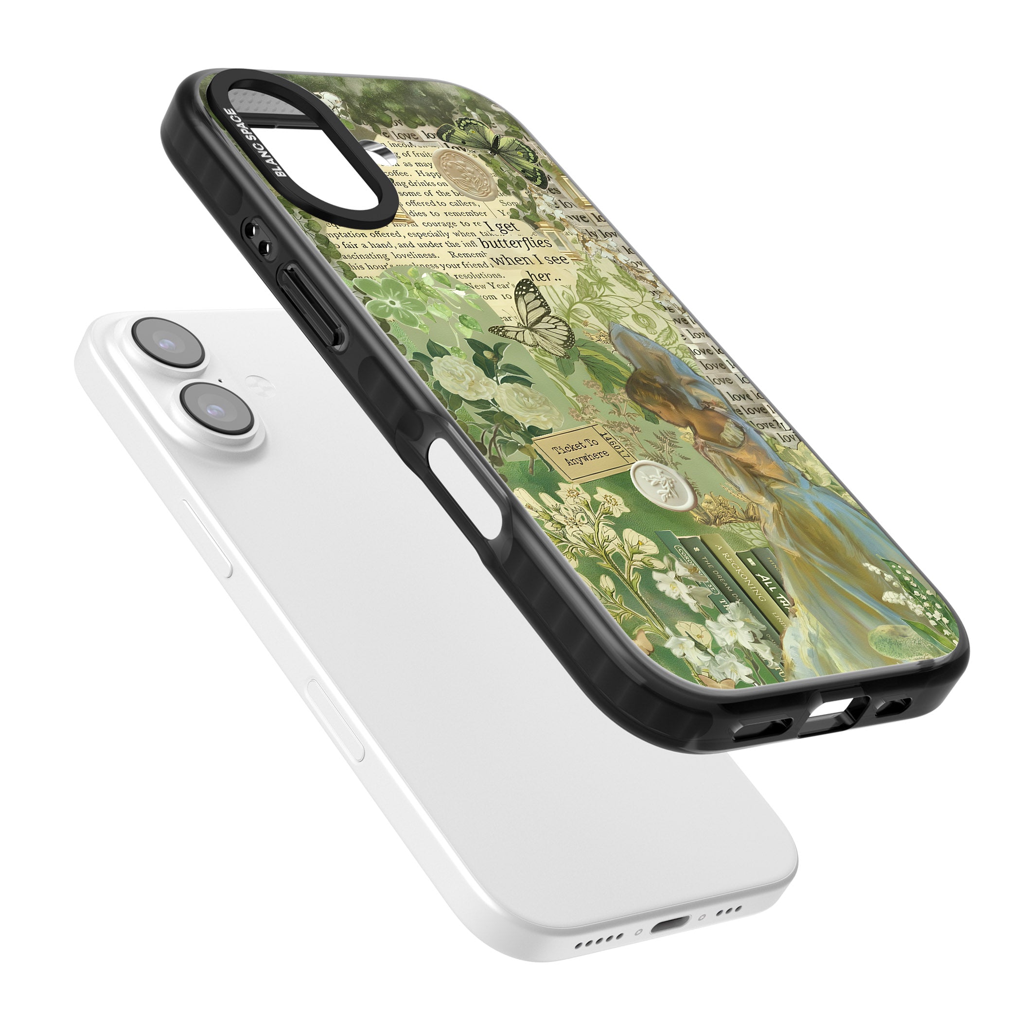 Vintage Green Fairy iPhone 17 Impact Black Phone Case Colours