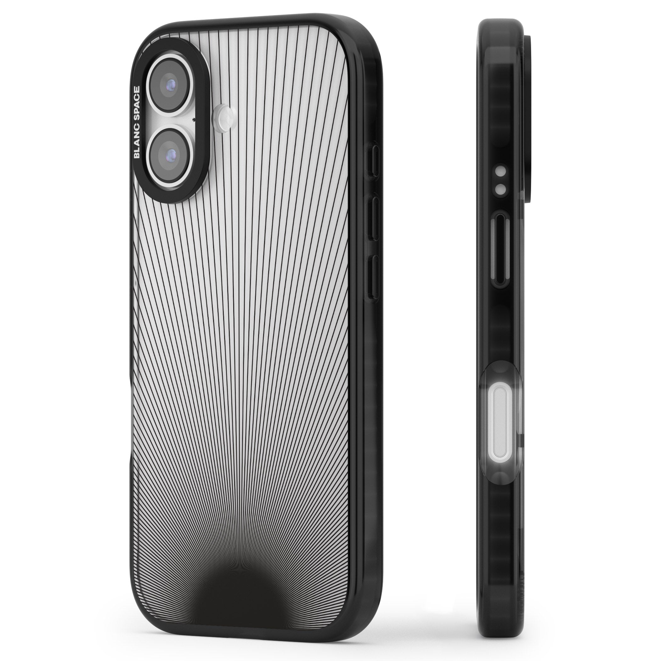 Linear Sunburst iPhone 17 Impact Black Phone Case Side Profile