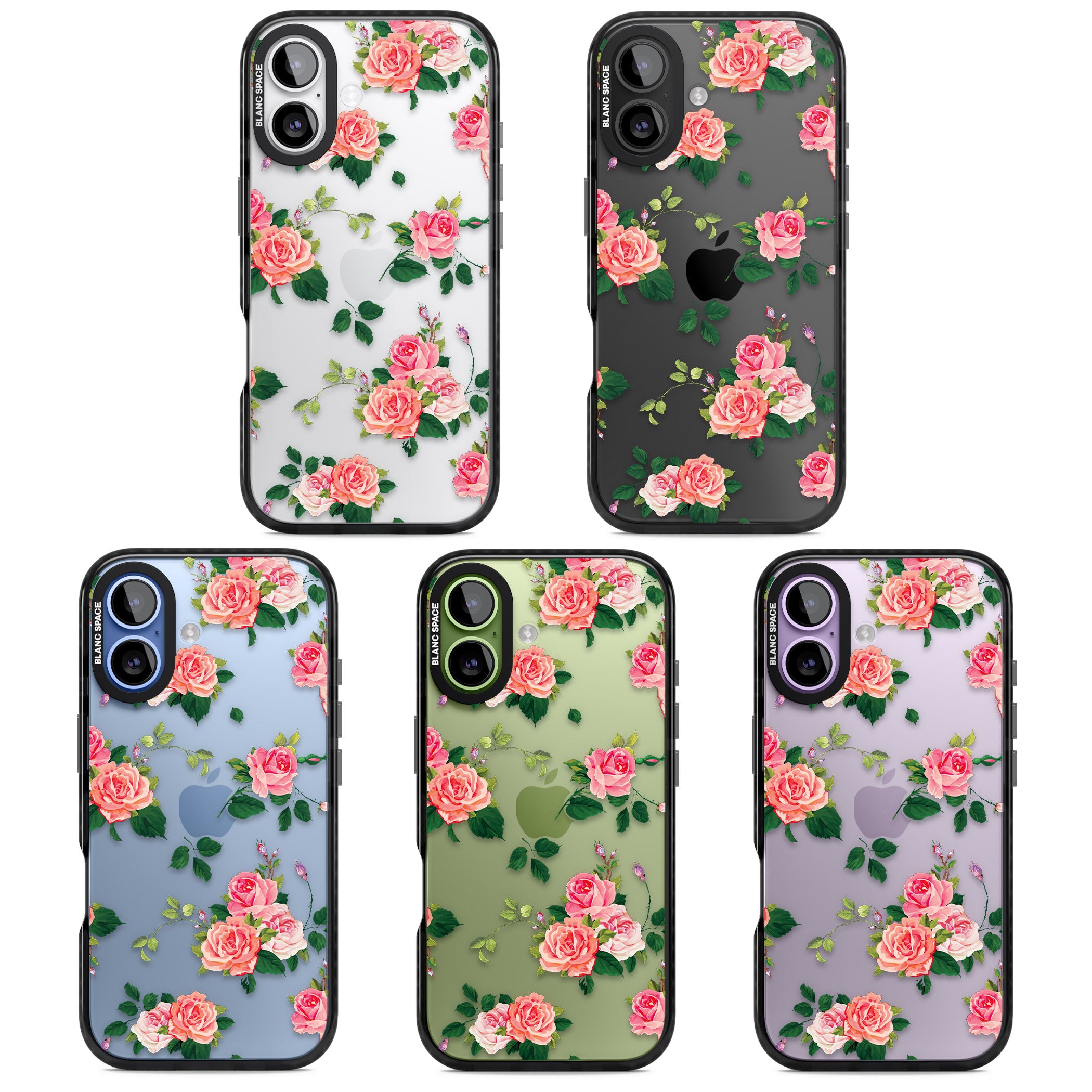 Pink Roses iPhone 17 Impact Black Phone Case APT Impact Protection