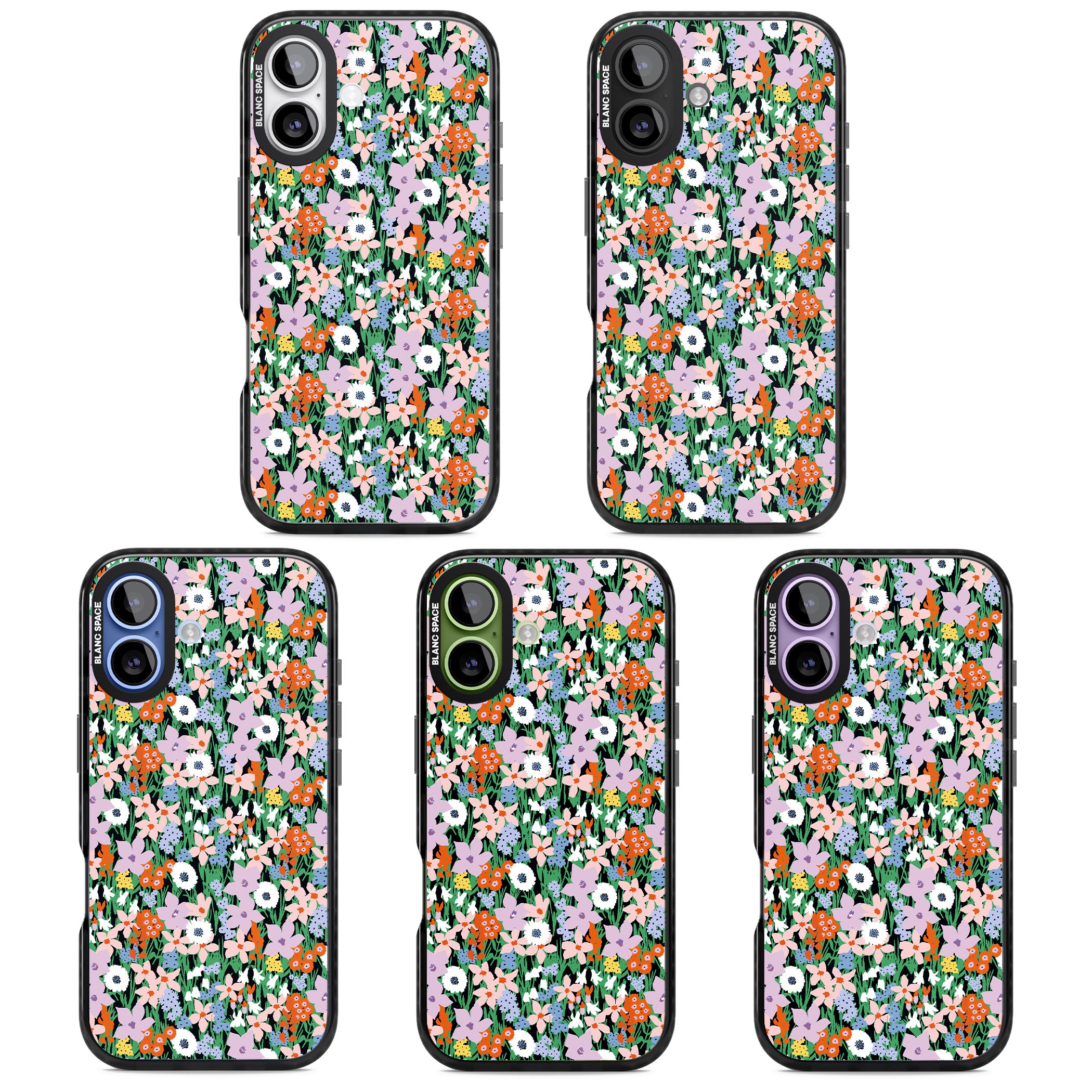 Jazzy Floral Mix iPhone 17 Impact Black Phone Case APT Impact Protection