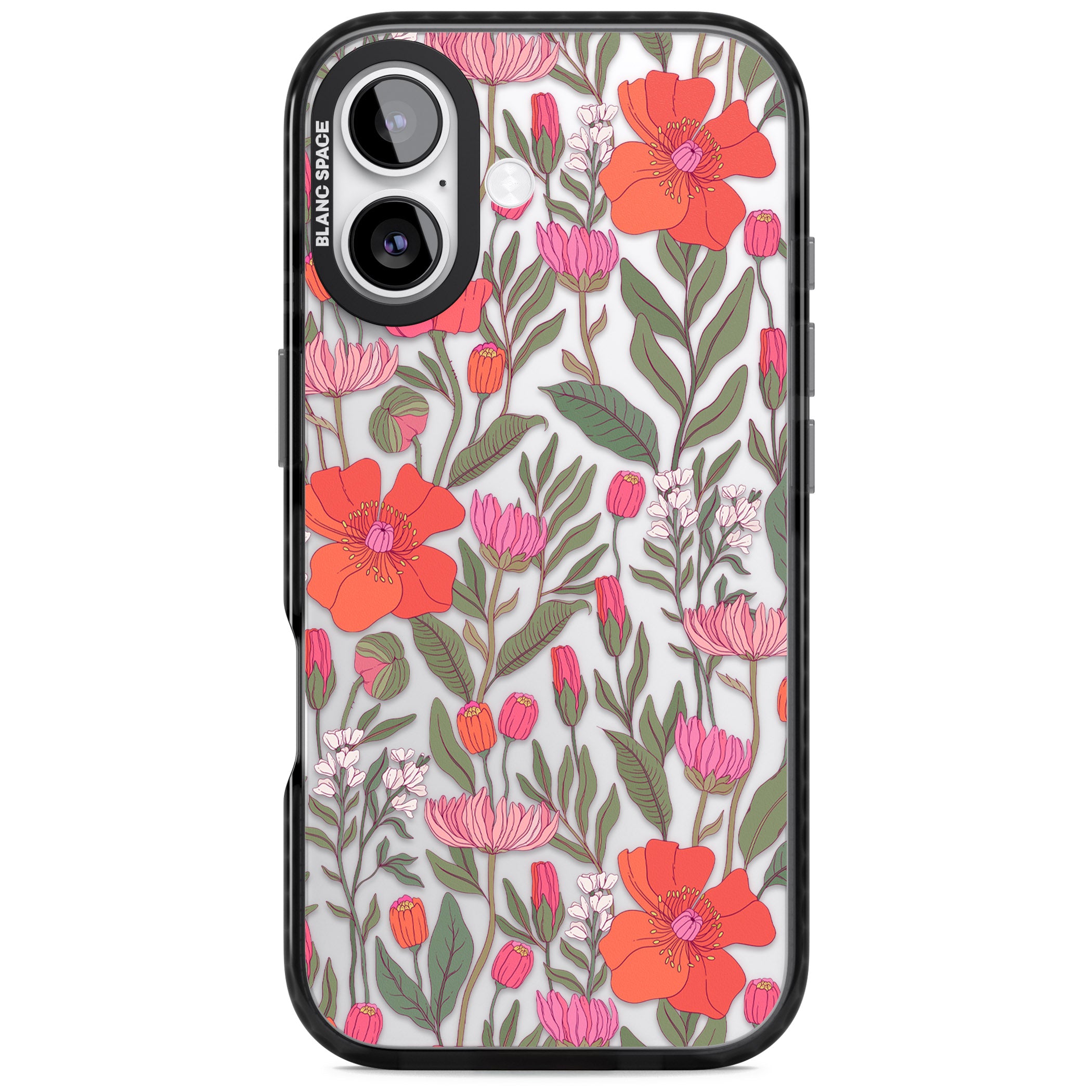 Peachy Floral iPhone 17 Impact Black Phone Case