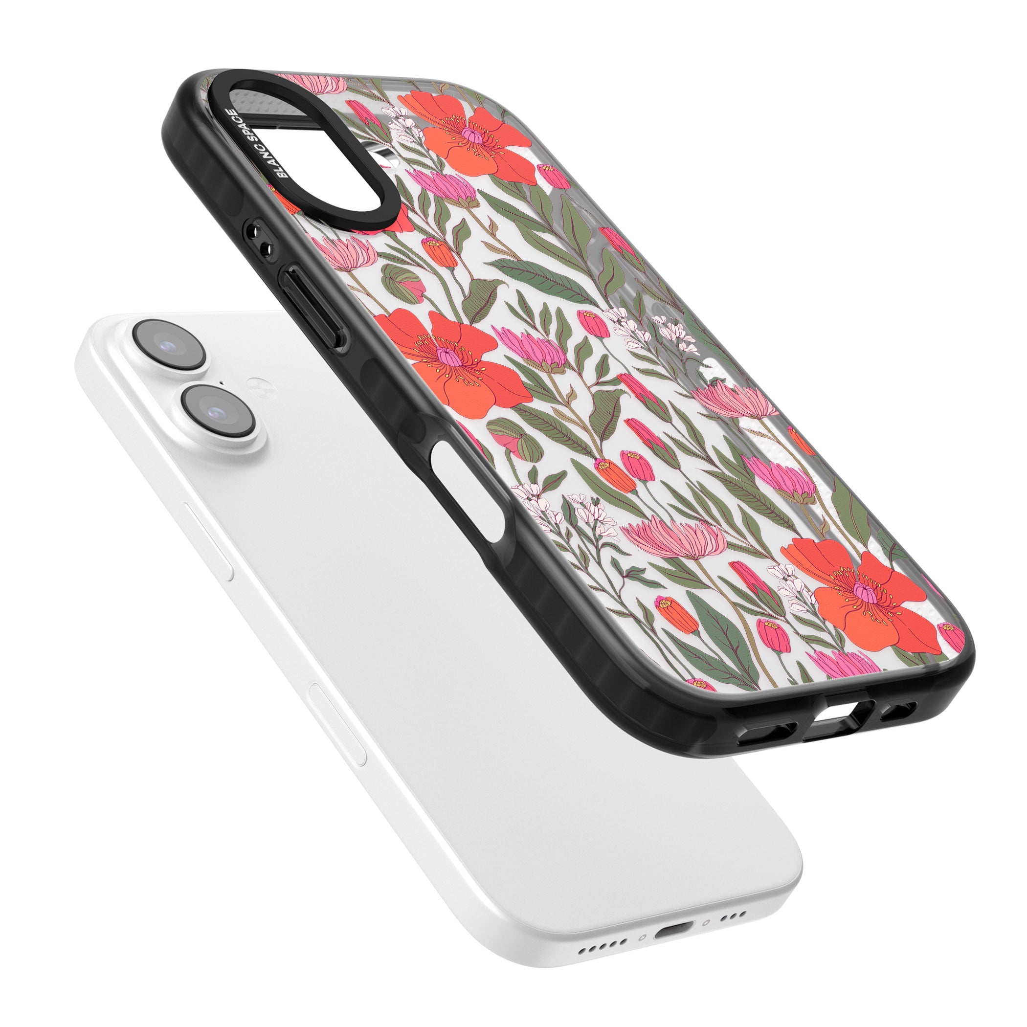 Peachy Floral iPhone 17 Impact Black Phone Case Colours
