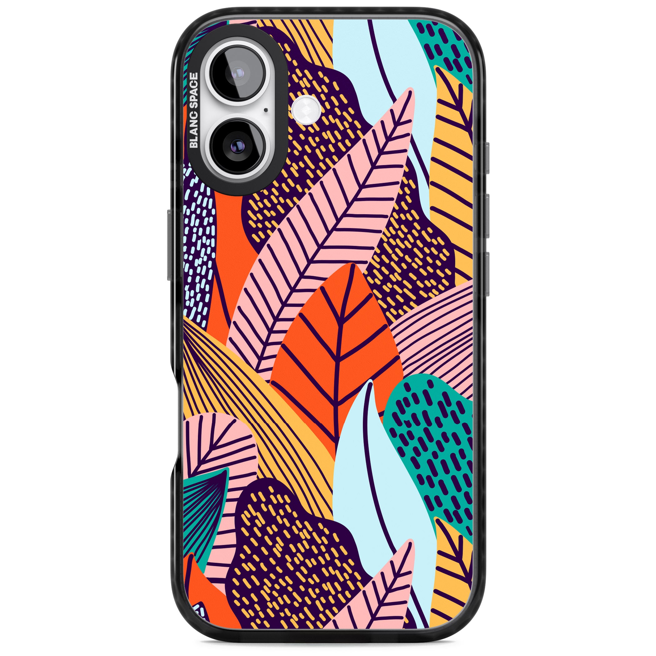 Abstract Leaves iPhone 17 Impact Black Phone Case