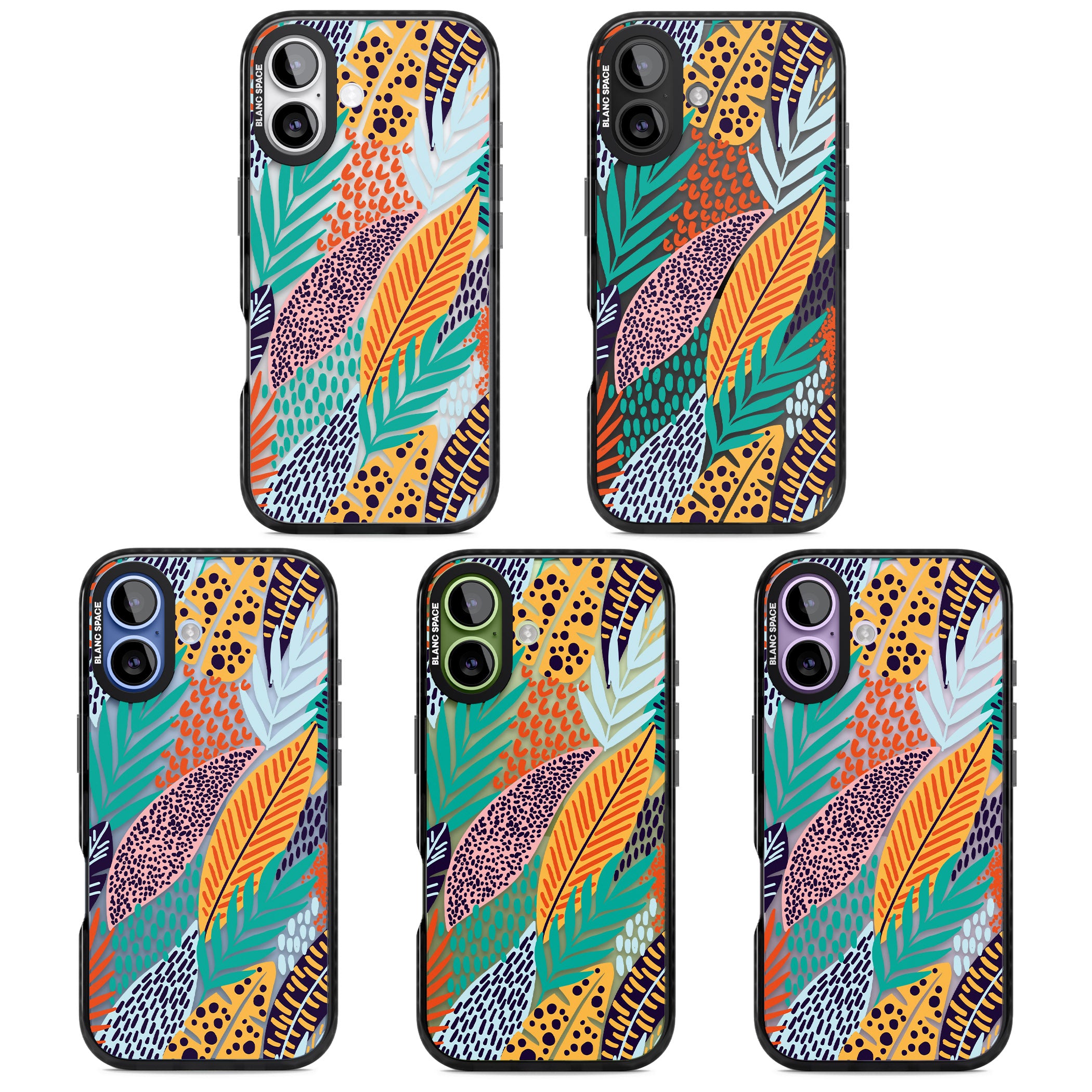 Colourful Leaves Mixture iPhone 17 Impact Black Phone Case APT Impact Protection