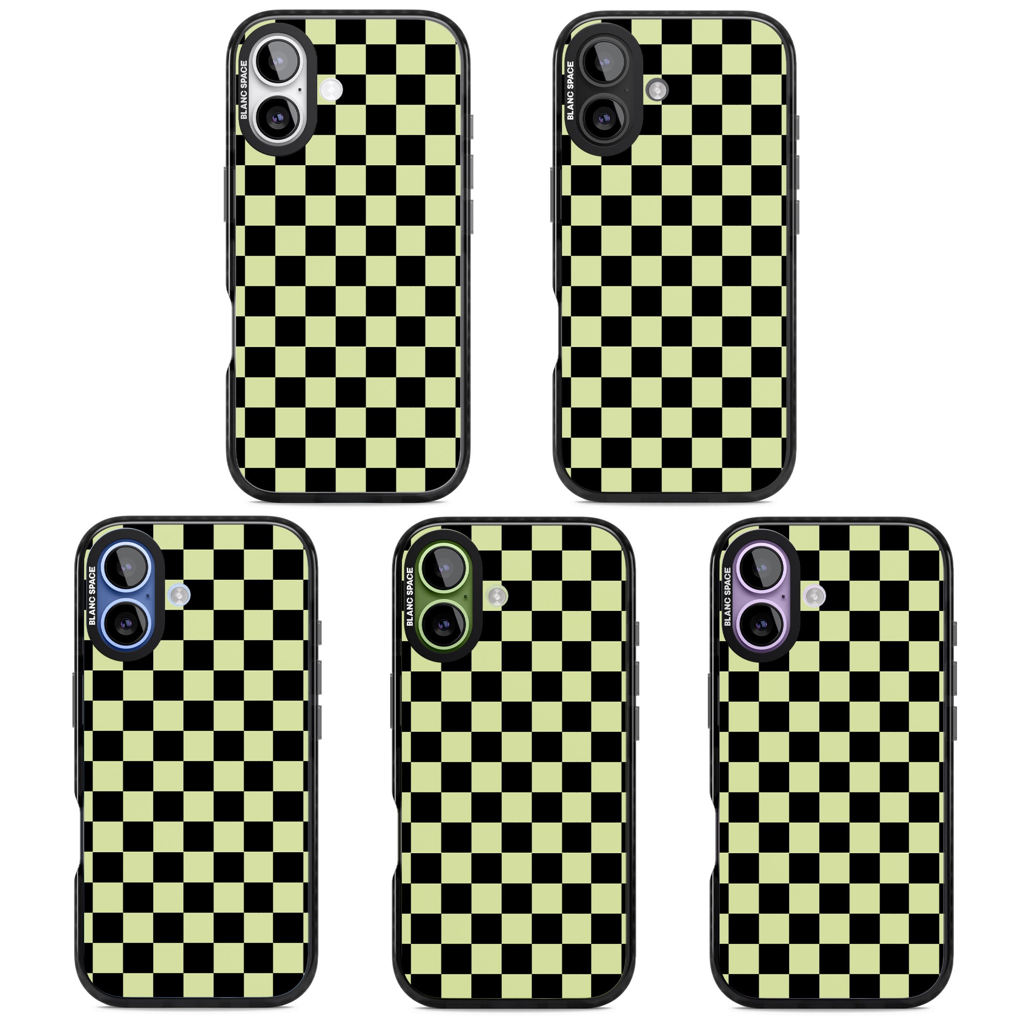Black & Lime Check iPhone 17 Impact Black Phone Case APT Impact Protection