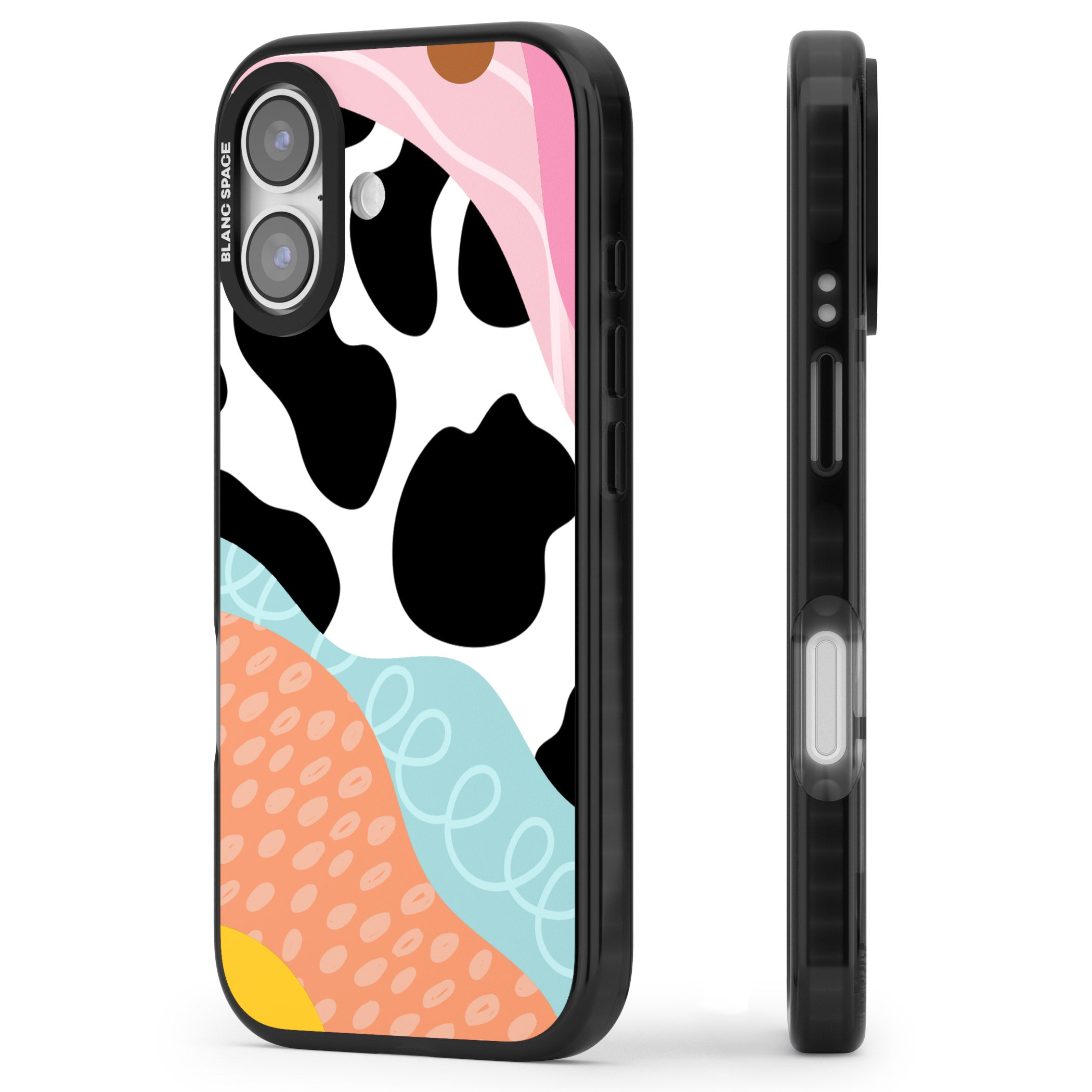 Abstract Elegance iPhone 17 Impact Black Phone Case Side Profile