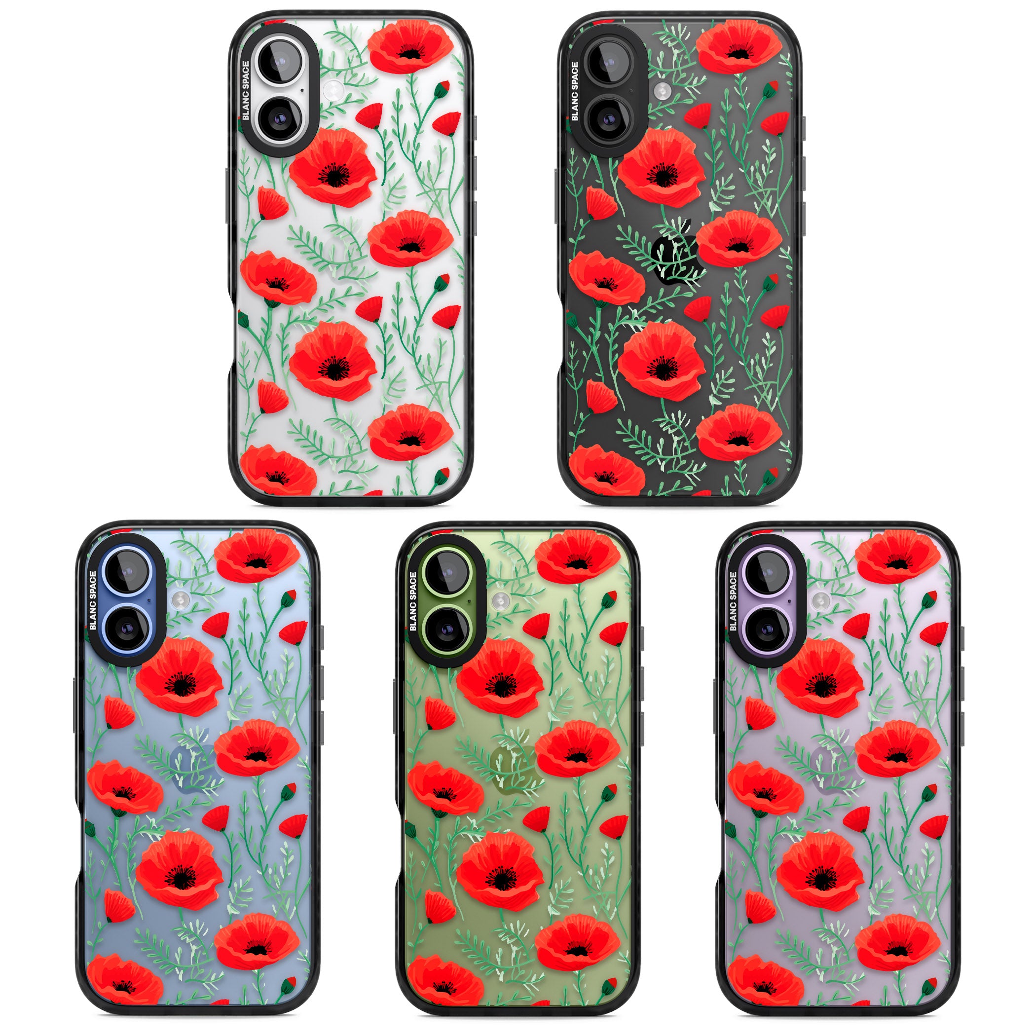 Poppy Garden iPhone 17 Impact Black Phone Case APT Impact Protection