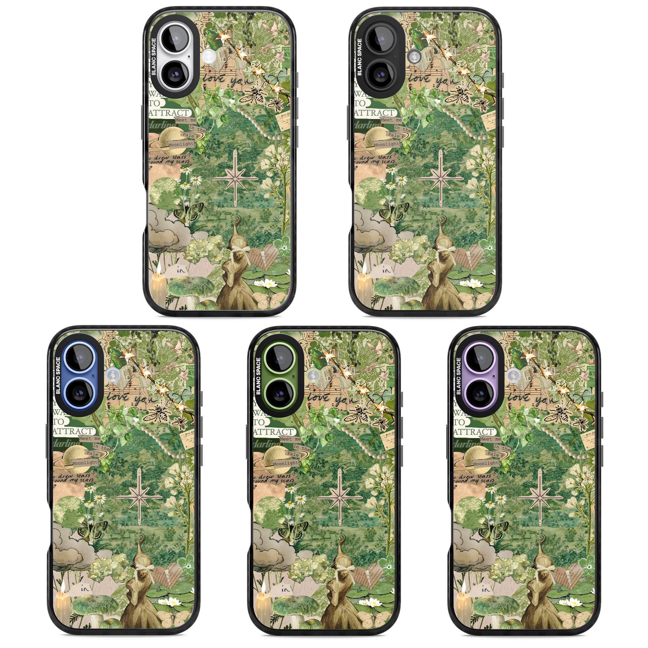 Green Vintage Collage iPhone 17 Impact Black Phone Case APT Impact Protection