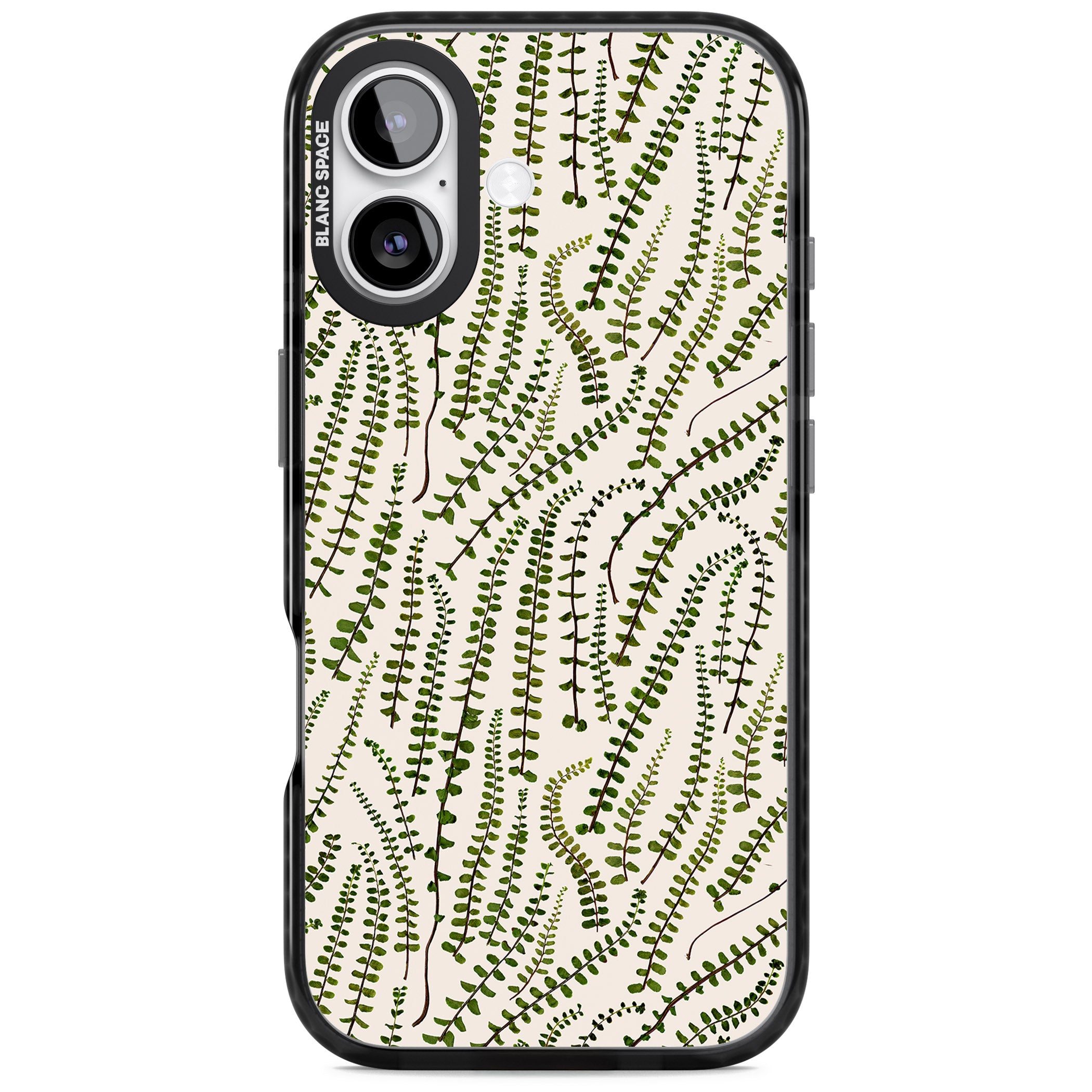 Fern Leaf Pattern iPhone 17 Impact Black Phone Case
