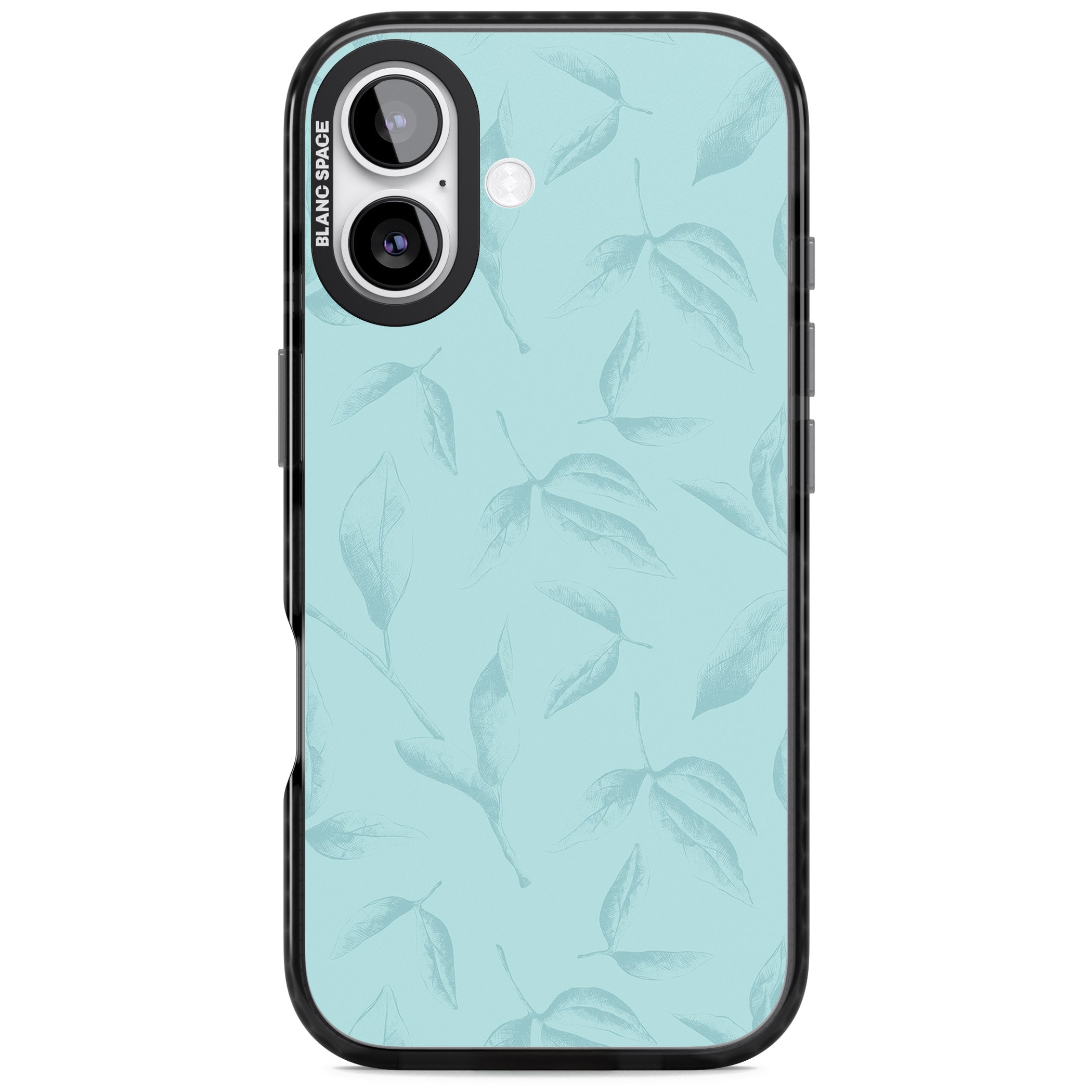 Blue Leaf Botanical iPhone 17 Impact Black Phone Case