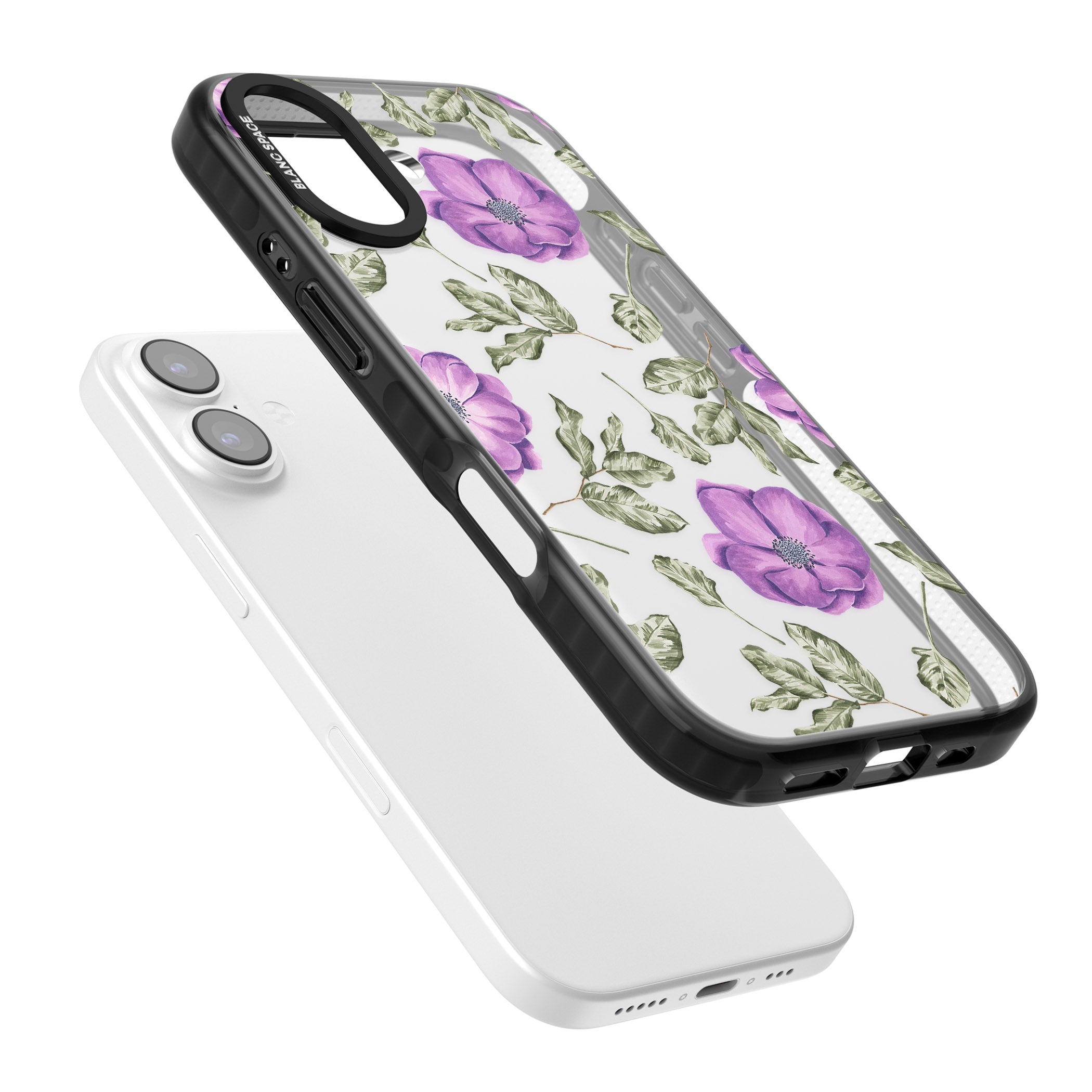 Purple Bloom Floral iPhone 17 Impact Black Phone Case Colours