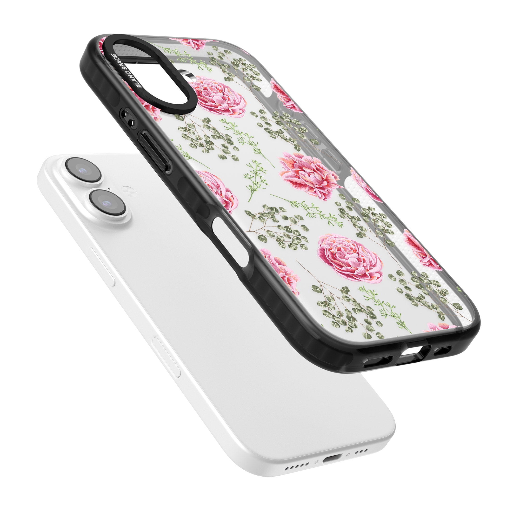 Roses & Eucalyptus Floral iPhone 17 Impact Black Phone Case Colours