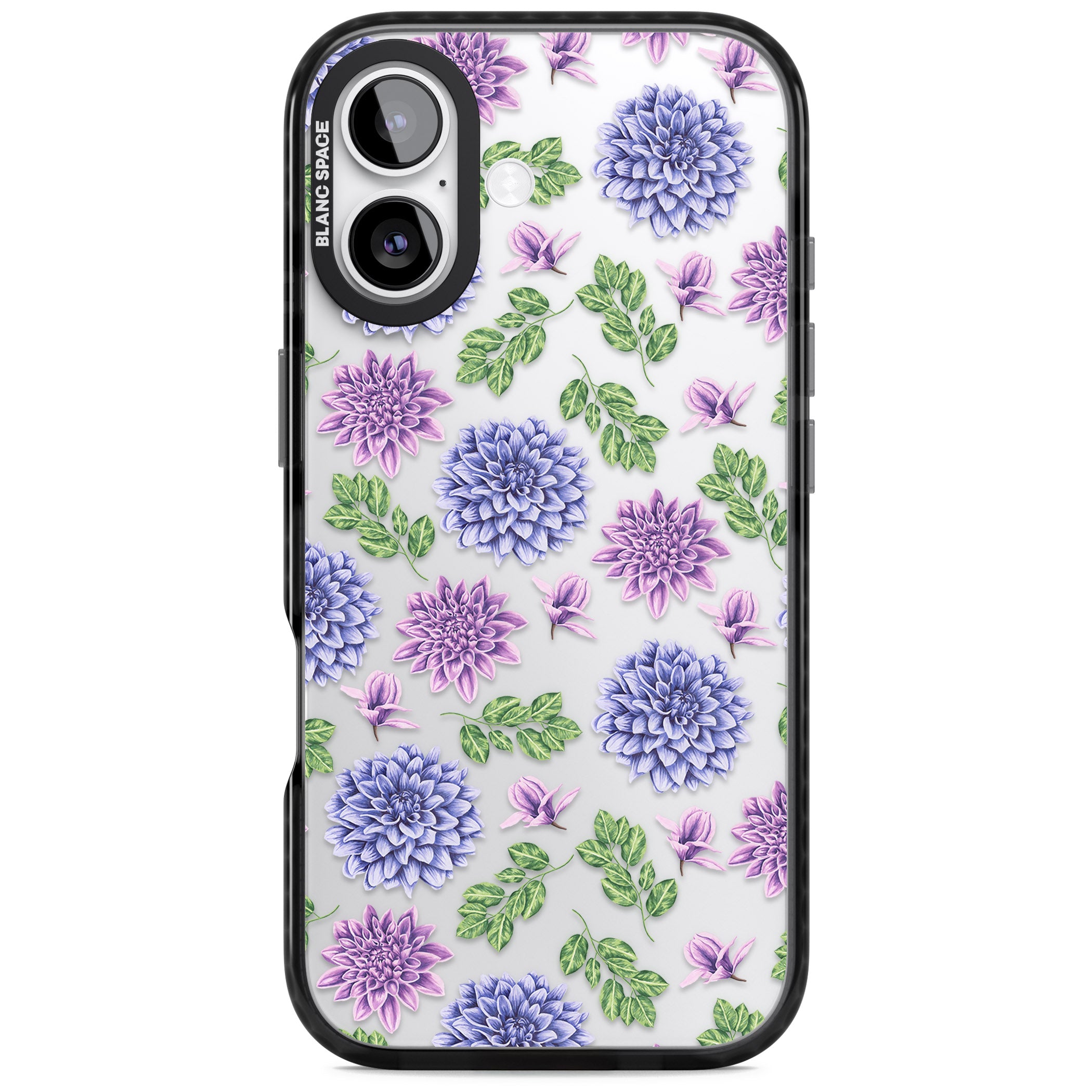 Purple Dahlias Floral iPhone 17 Impact Black Phone Case