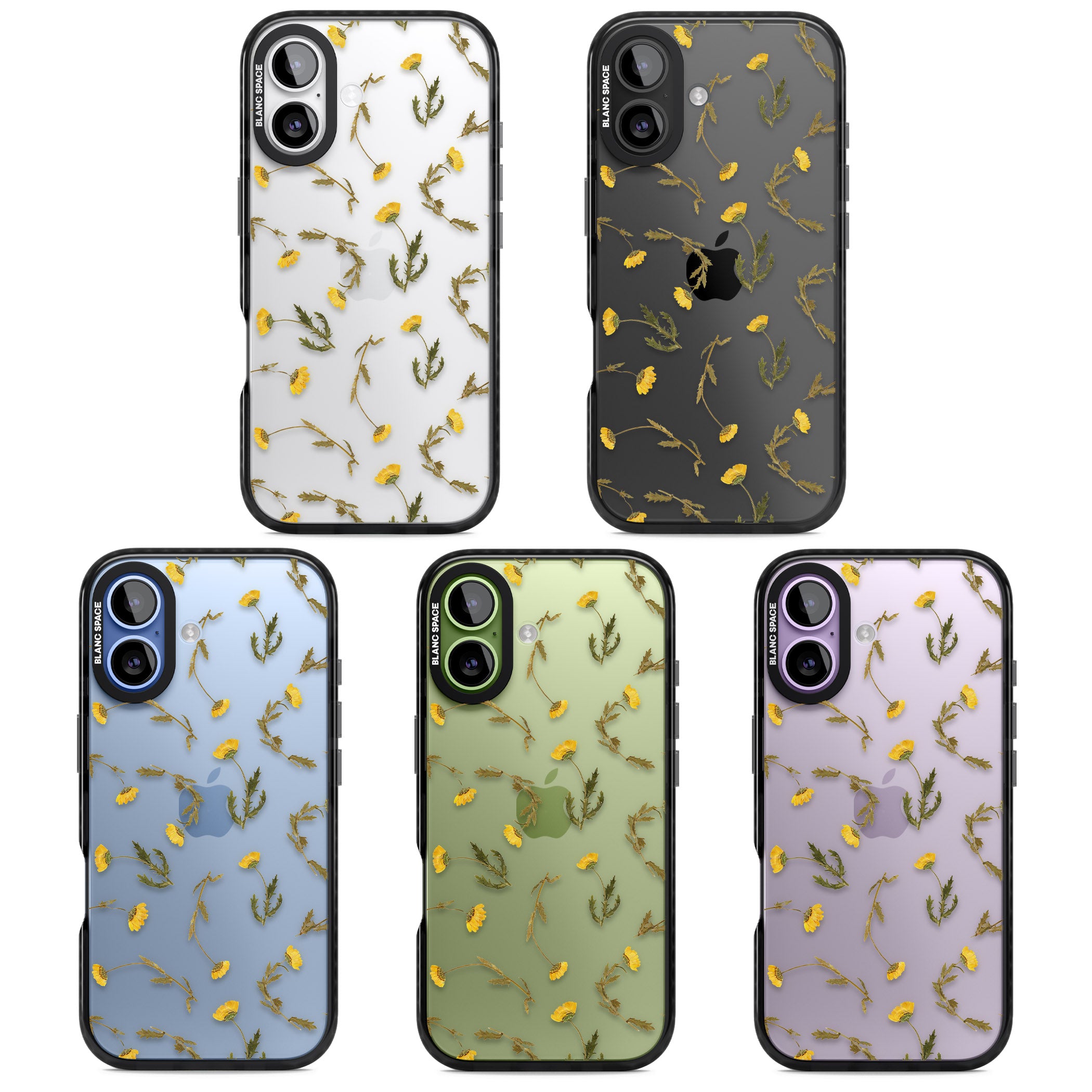 Wildflower Yellow iPhone 17 Impact Black Phone Case APT Impact Protection
