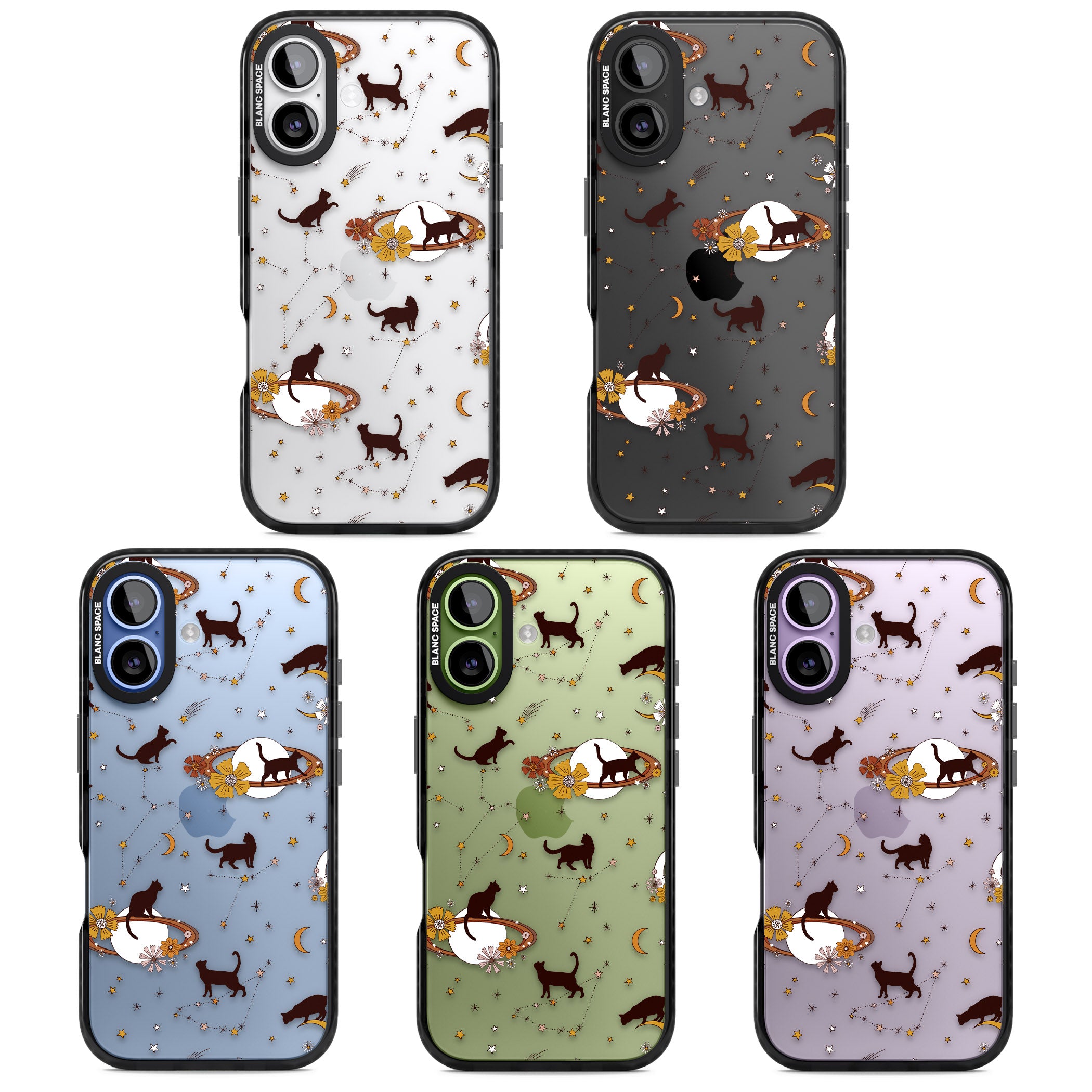 Halloween Cats And Astrology iPhone 17 Impact Black Phone Case APT Impact Protection