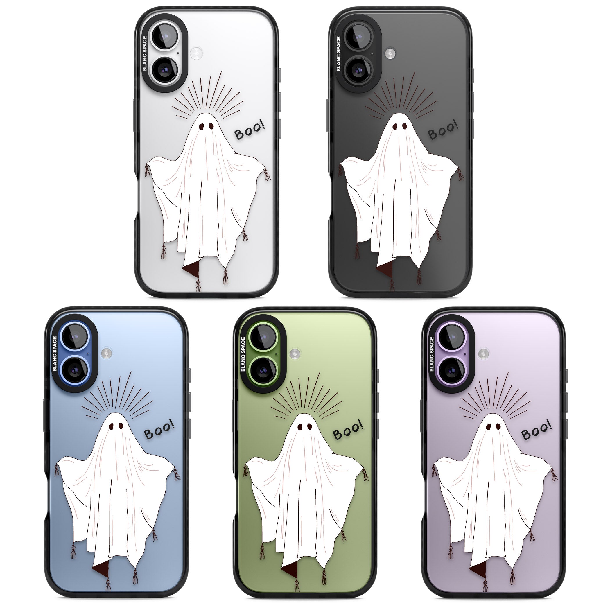 Boo! iPhone 17 Impact Black Phone Case APT Impact Protection