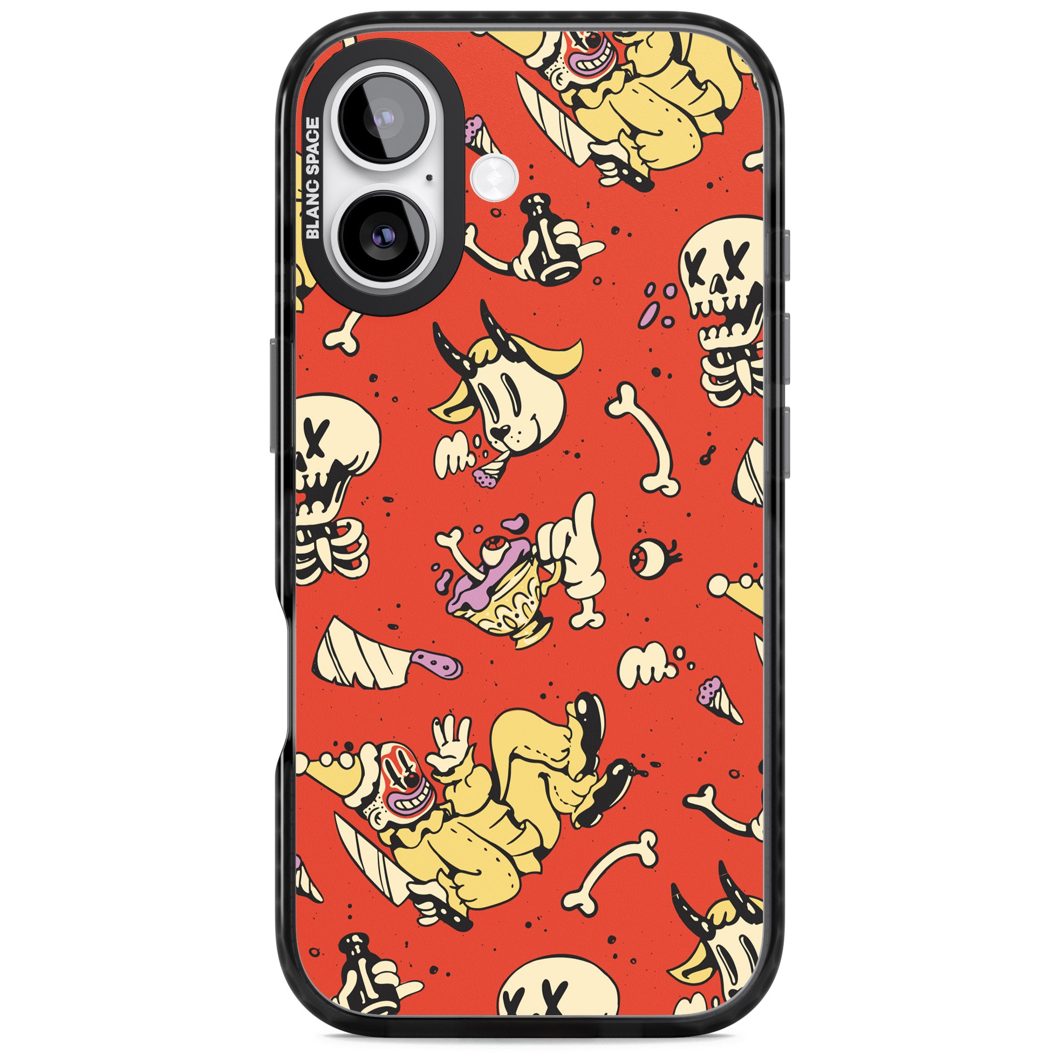 Red Retro Halloween Pattern iPhone 17 Impact Black Phone Case
