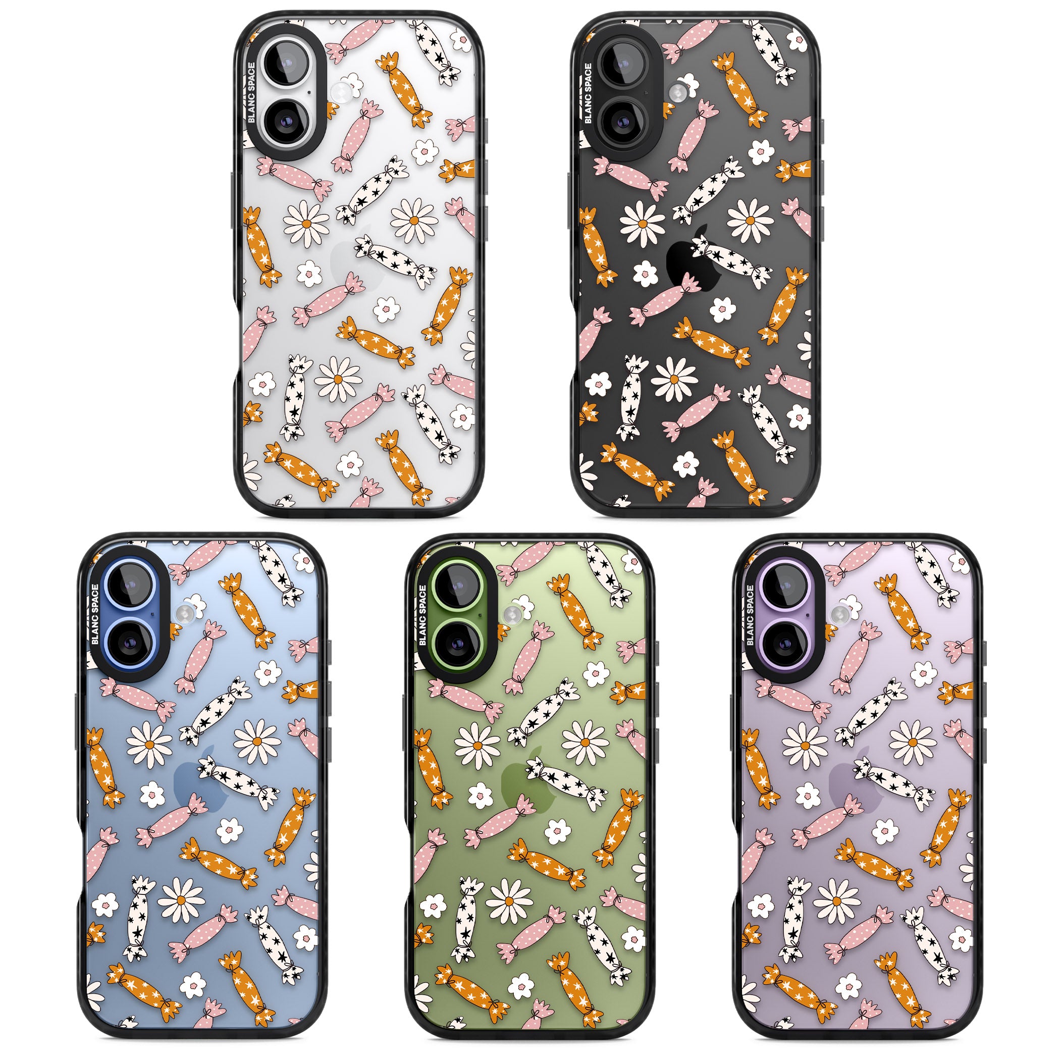 Floral Candy iPhone 17 Impact Black Phone Case APT Impact Protection