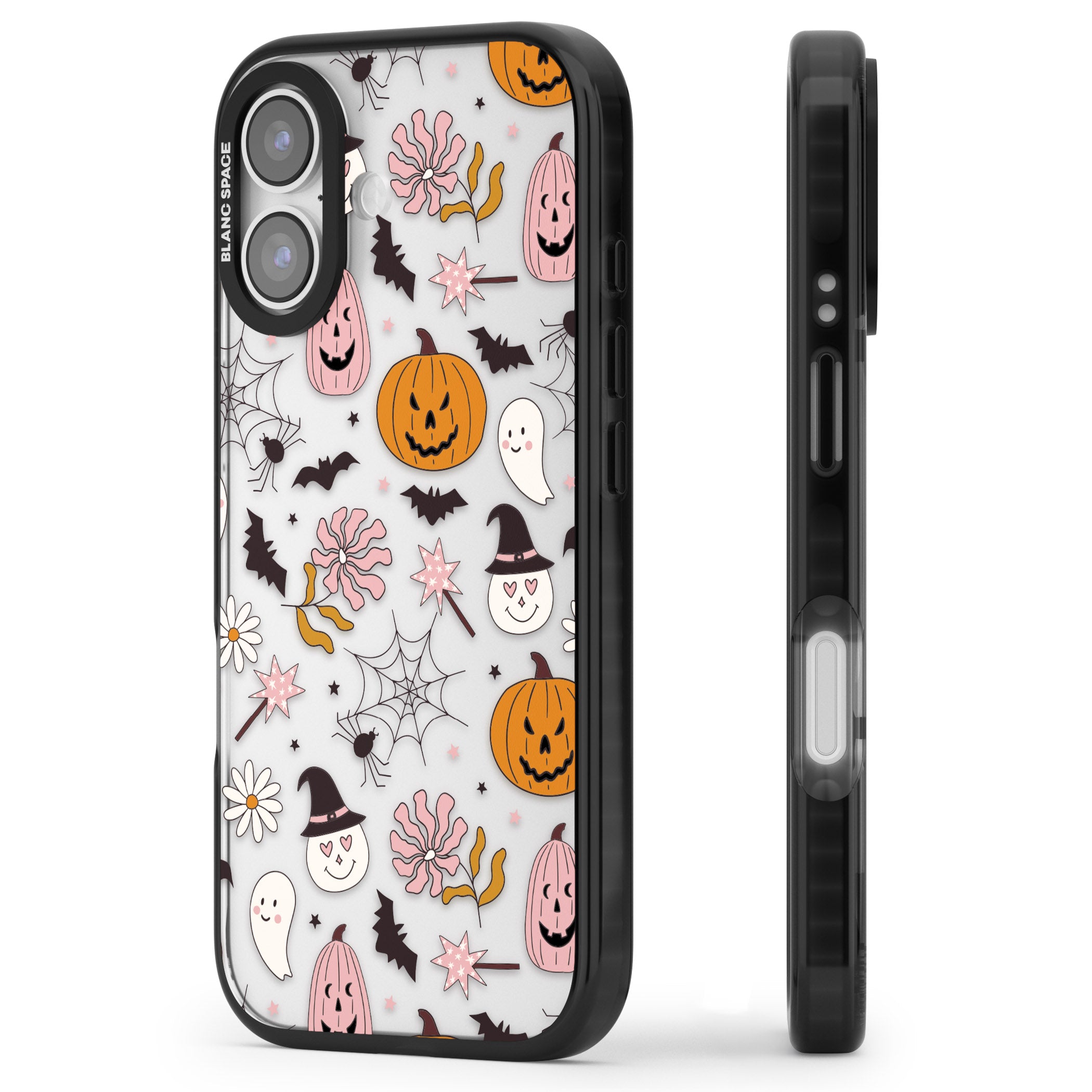 Spooky Mix iPhone 17 Impact Black Phone Case Side Profile