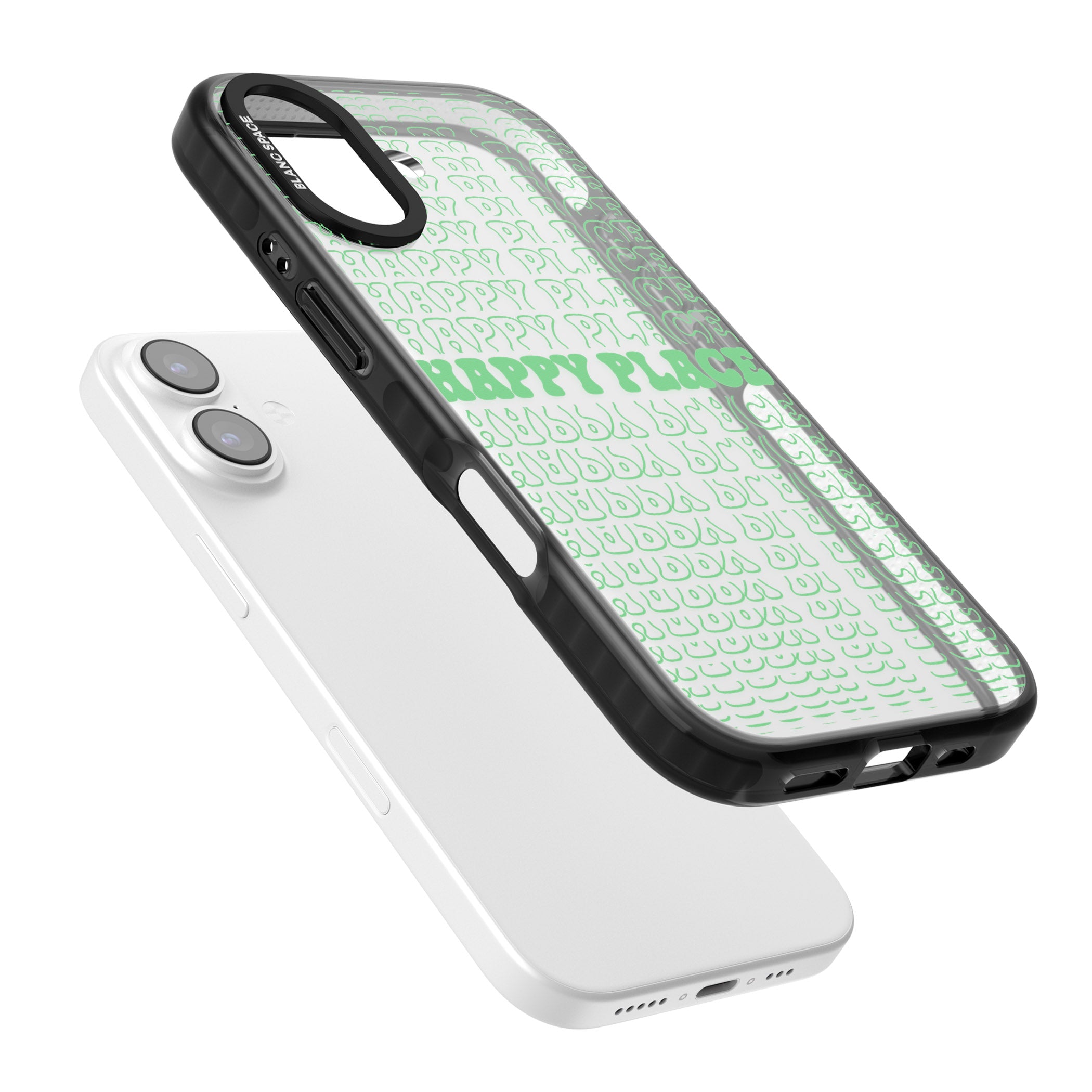 Happy Place (Green) iPhone 17 Impact Black Phone Case Colours