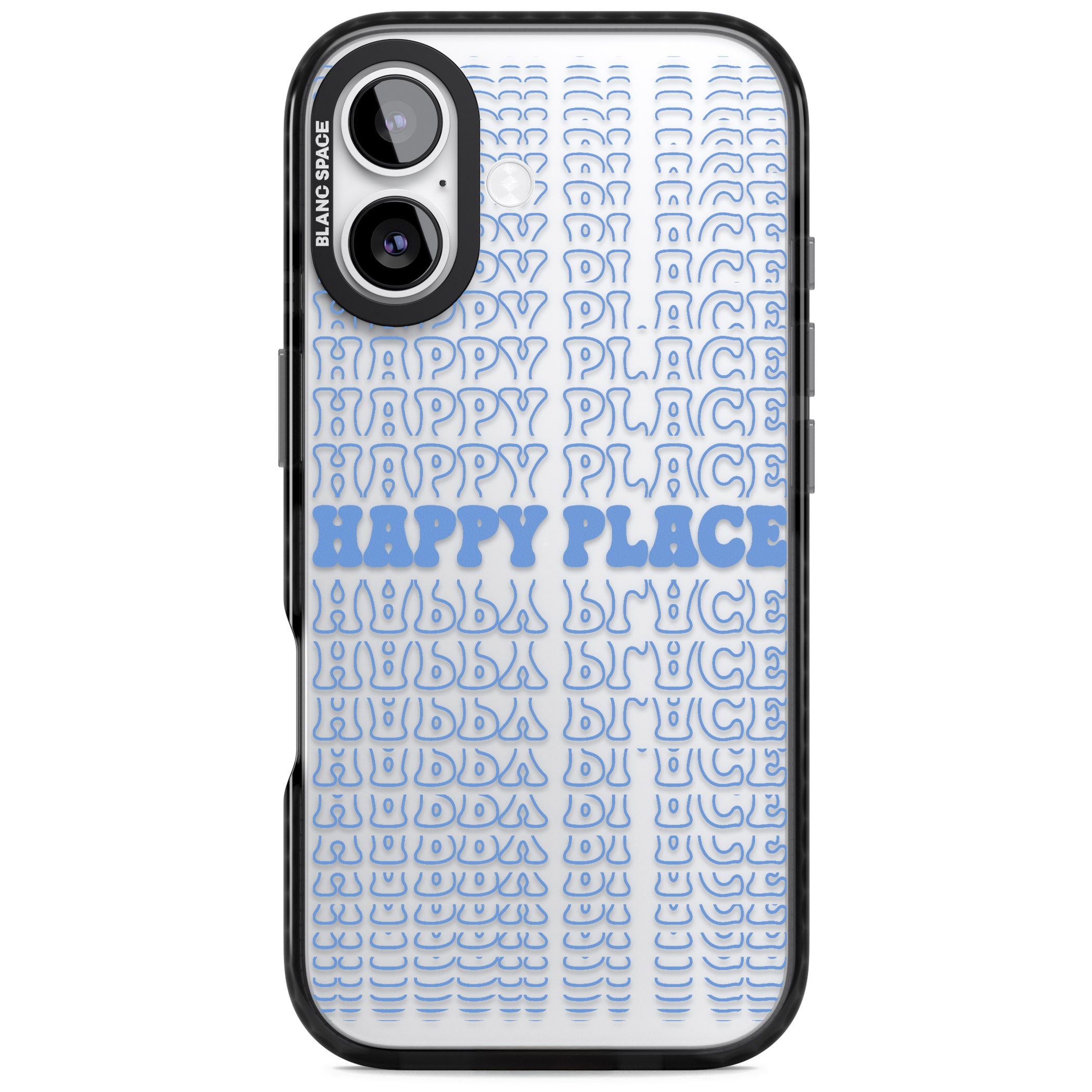 Happy Place (Blue) iPhone 17 Impact Black Phone Case
