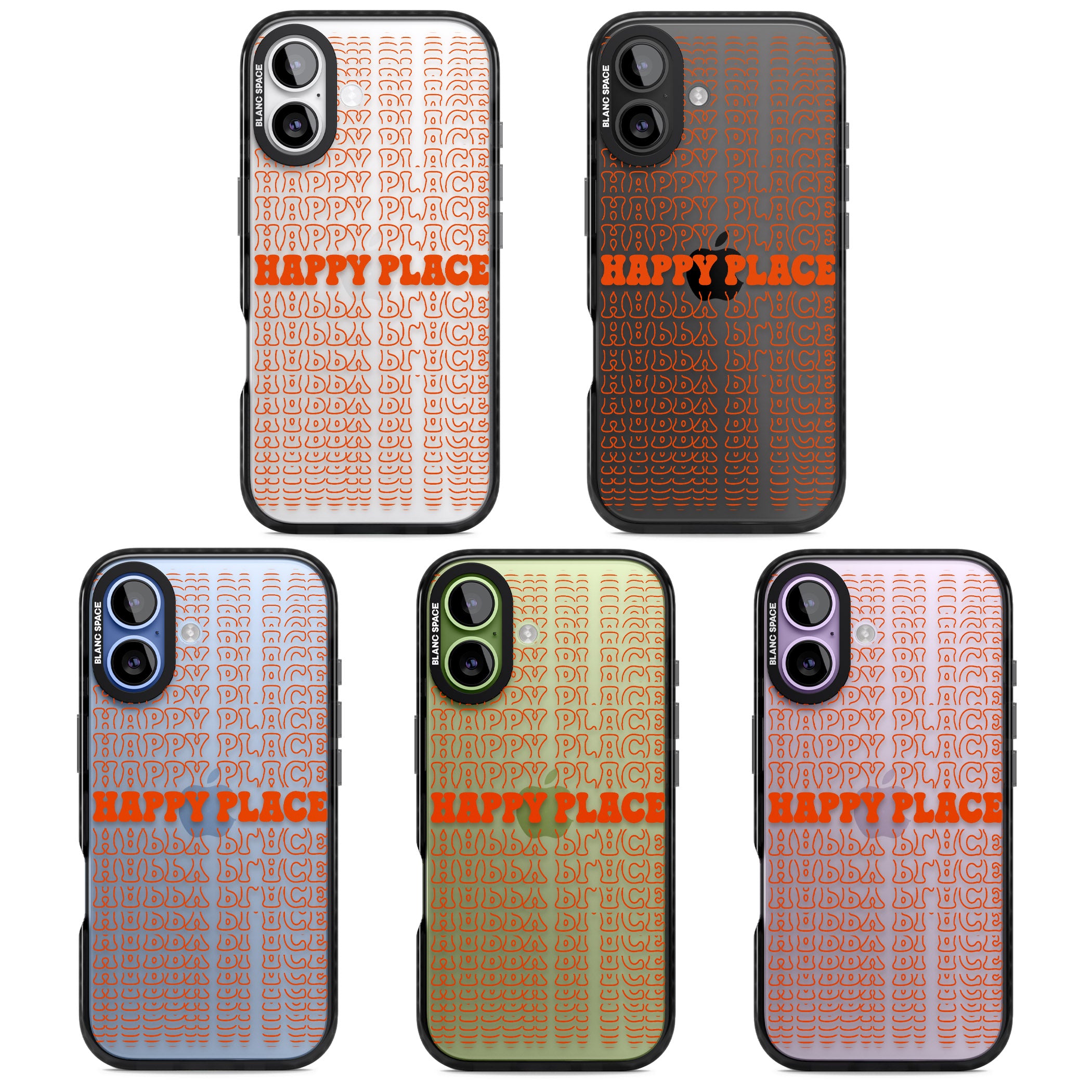 Happy Place (Orange) iPhone 17 Impact Black Phone Case APT Impact Protection