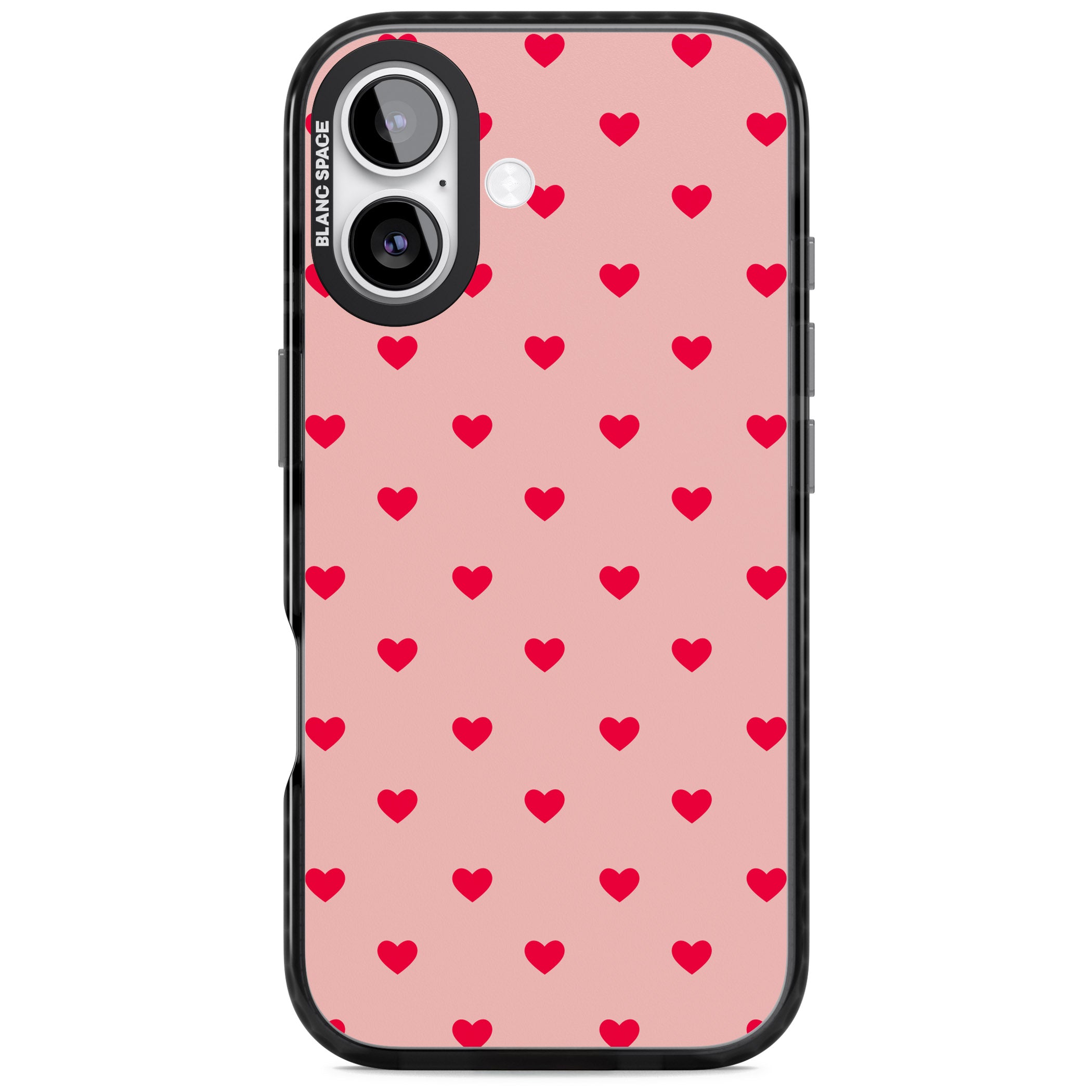 Small Heart Pattern: Red & Pink iPhone 17 Impact Black Phone Case