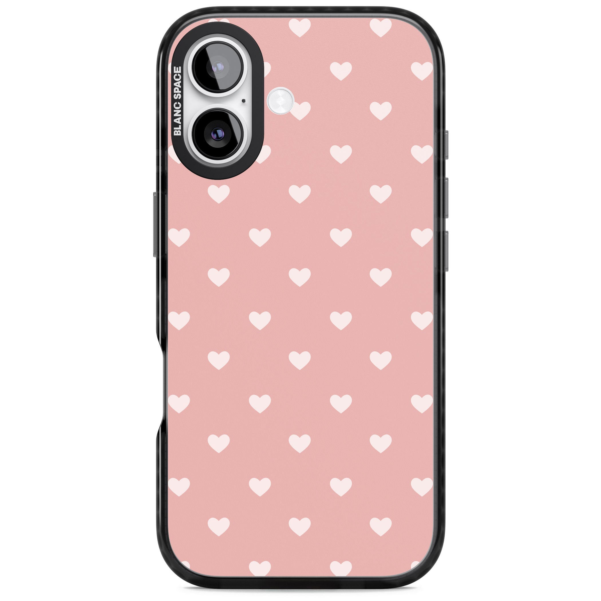 Small Heart Pattern: Pink iPhone 17 Impact Black Phone Case