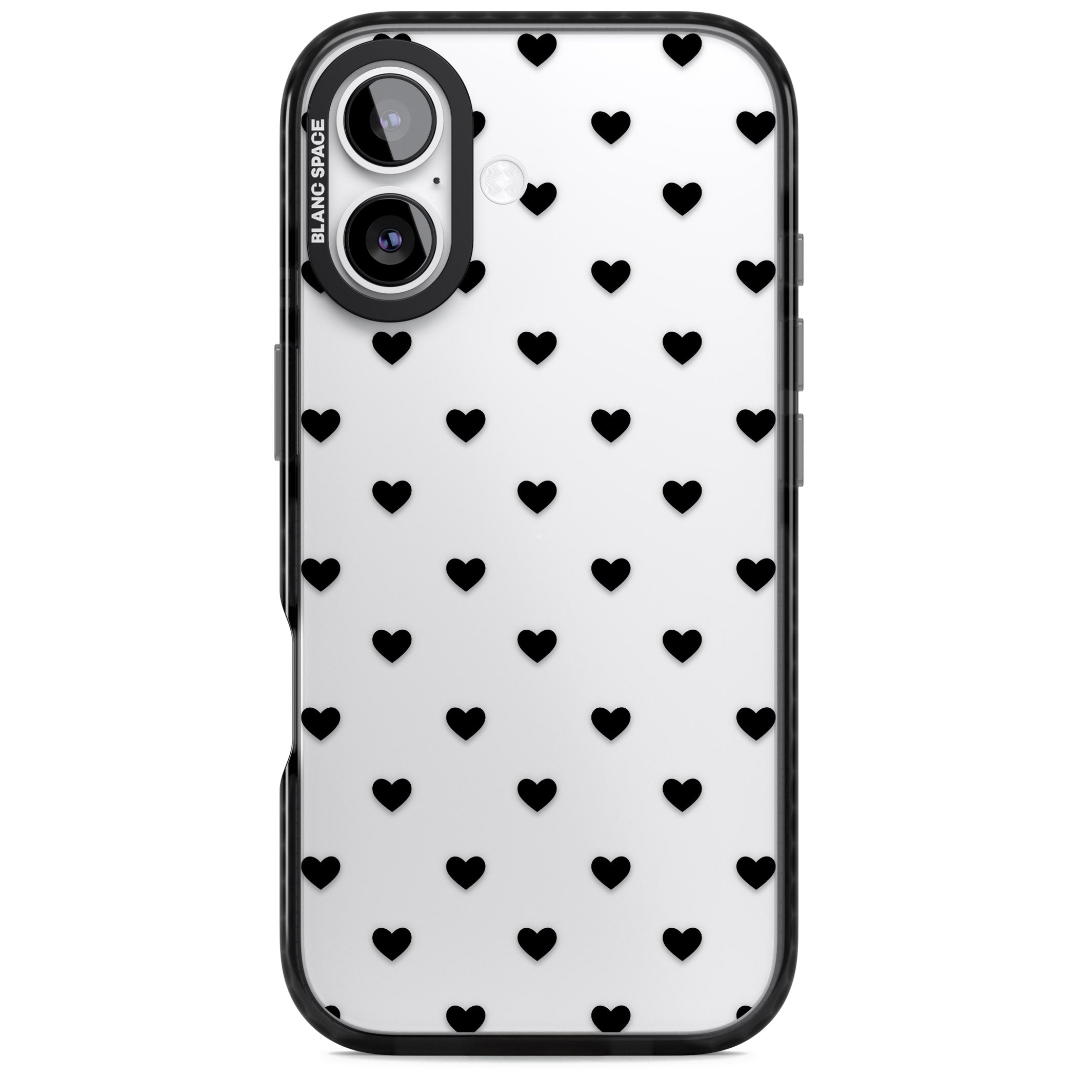 Small Heart Pattern: White & iPhone 17 Impact Black Phone Case