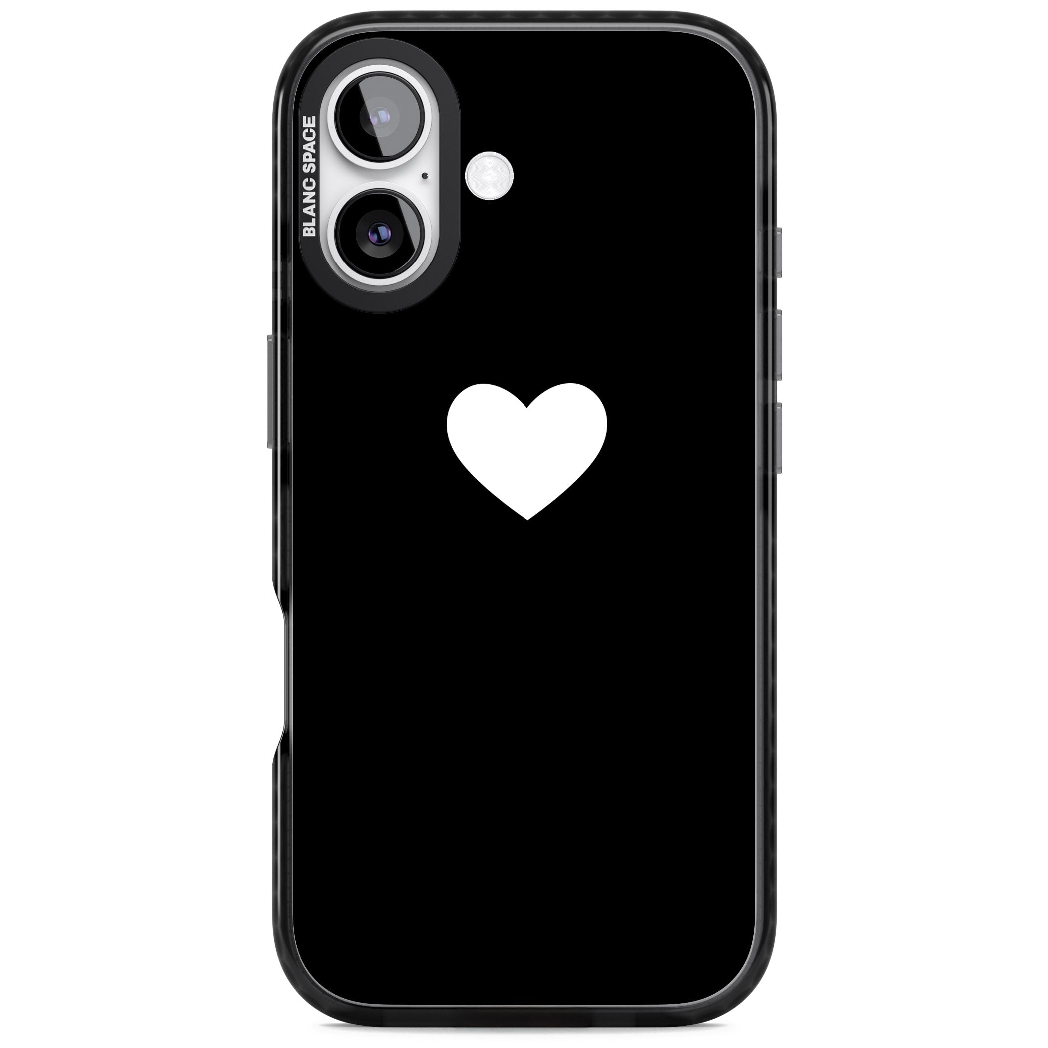 Single Heart Design: White & iPhone 17 Impact Black Phone Case