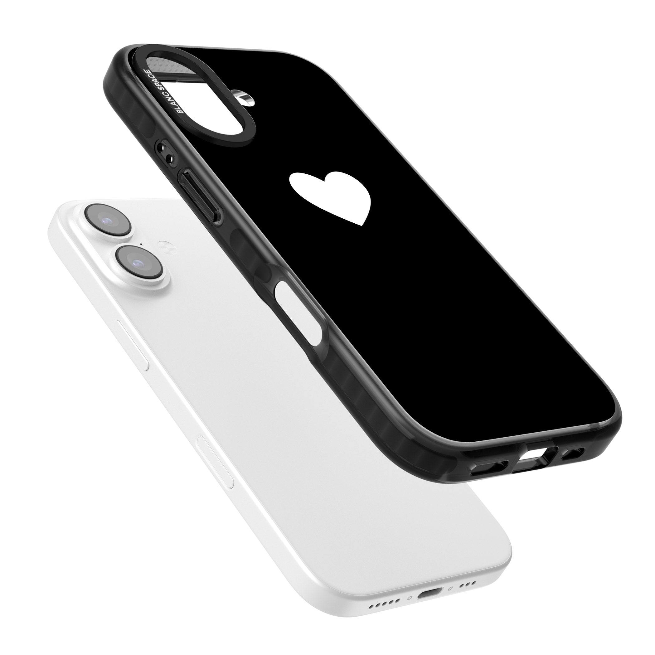 Single Heart Design: White & iPhone 17 Impact Black Phone Case Colours