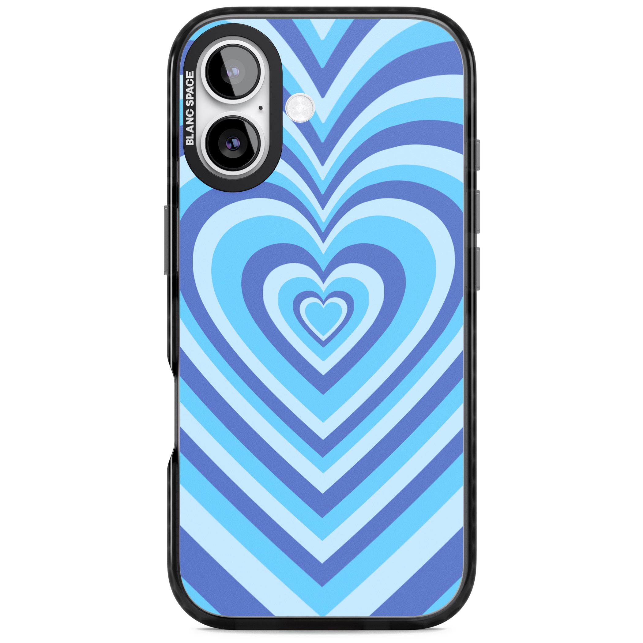 Blue Heart Illusion iPhone 17 Impact Black Phone Case