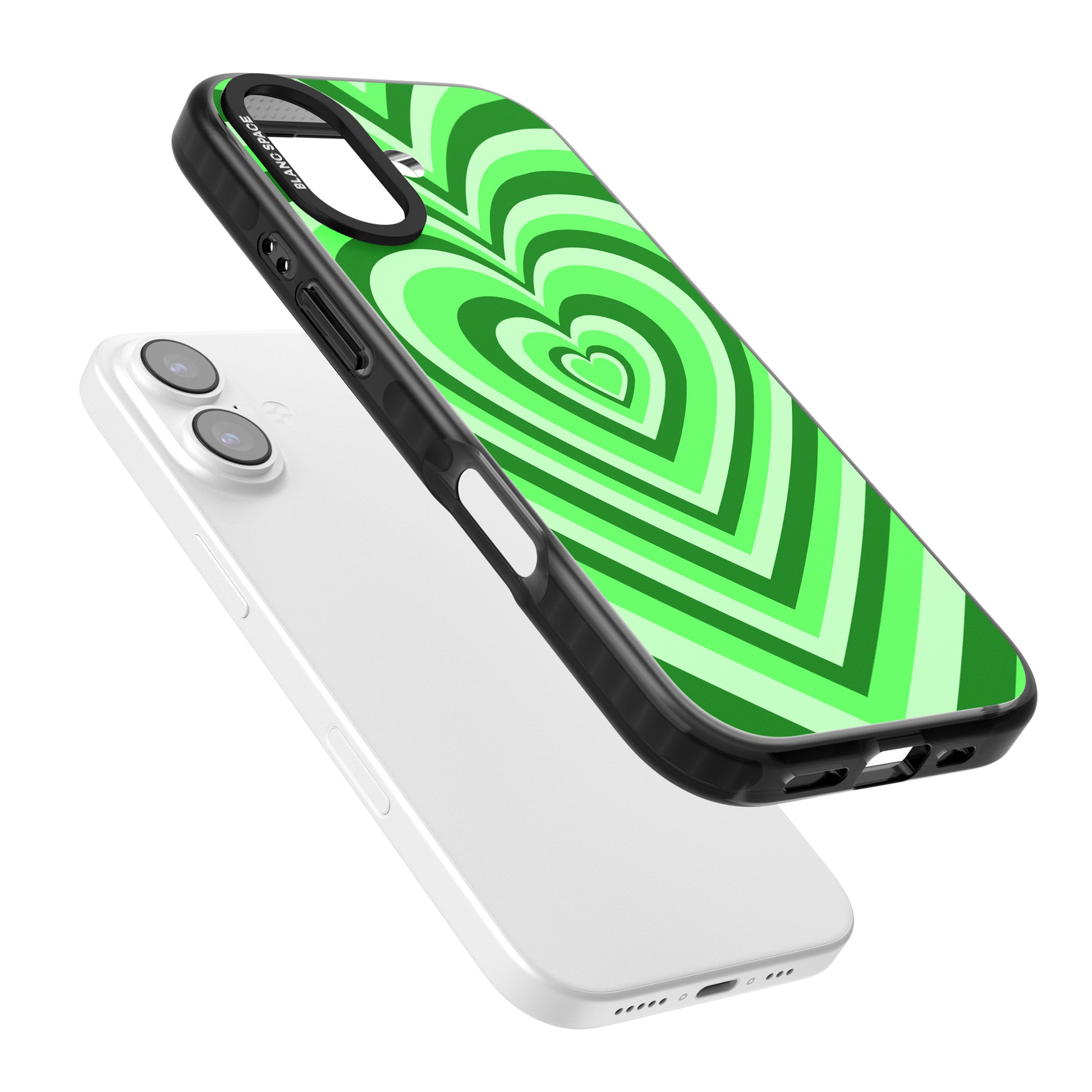 Green Heart Illusion iPhone 17 Impact Black Phone Case Colours