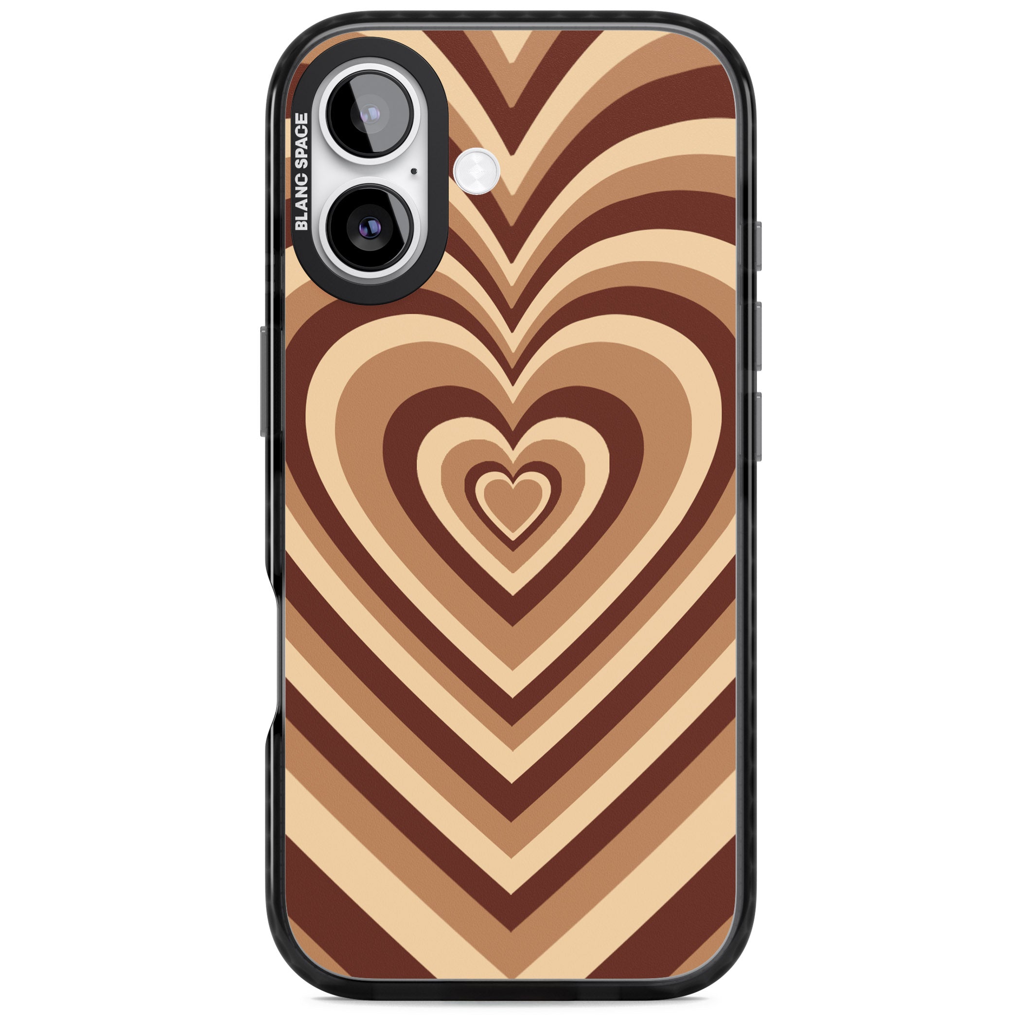 Latte Heart Illusion iPhone 17 Impact Black Phone Case