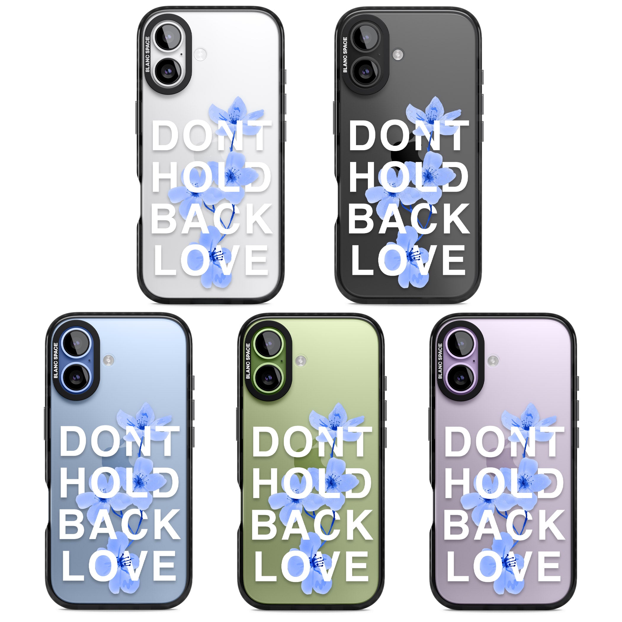 Don'T Hold Back Love Blue & White iPhone 17 Impact Black Phone Case APT Impact Protection