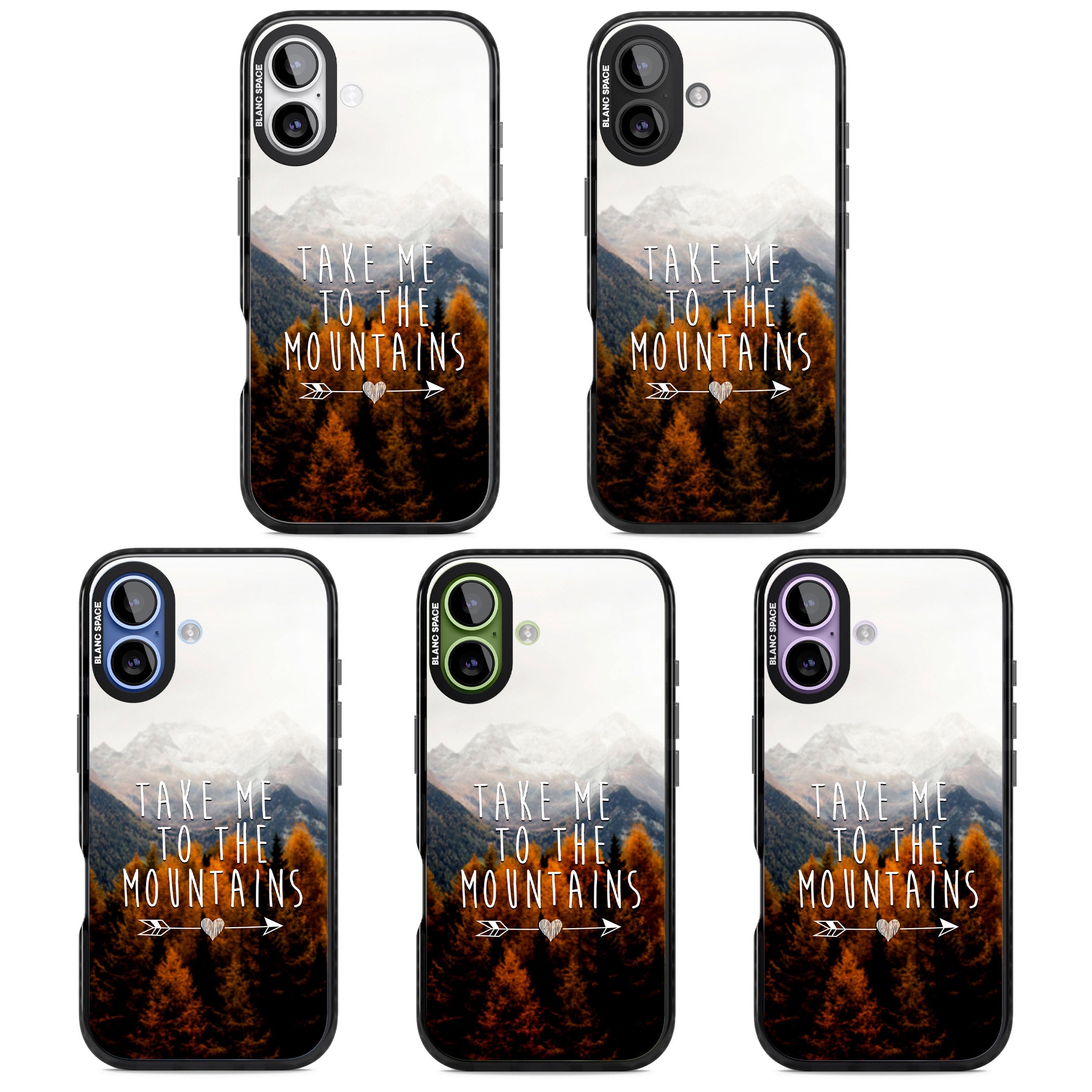 Take Me Mountains Quote iPhone 17 Impact Black Phone Case APT Impact Protection